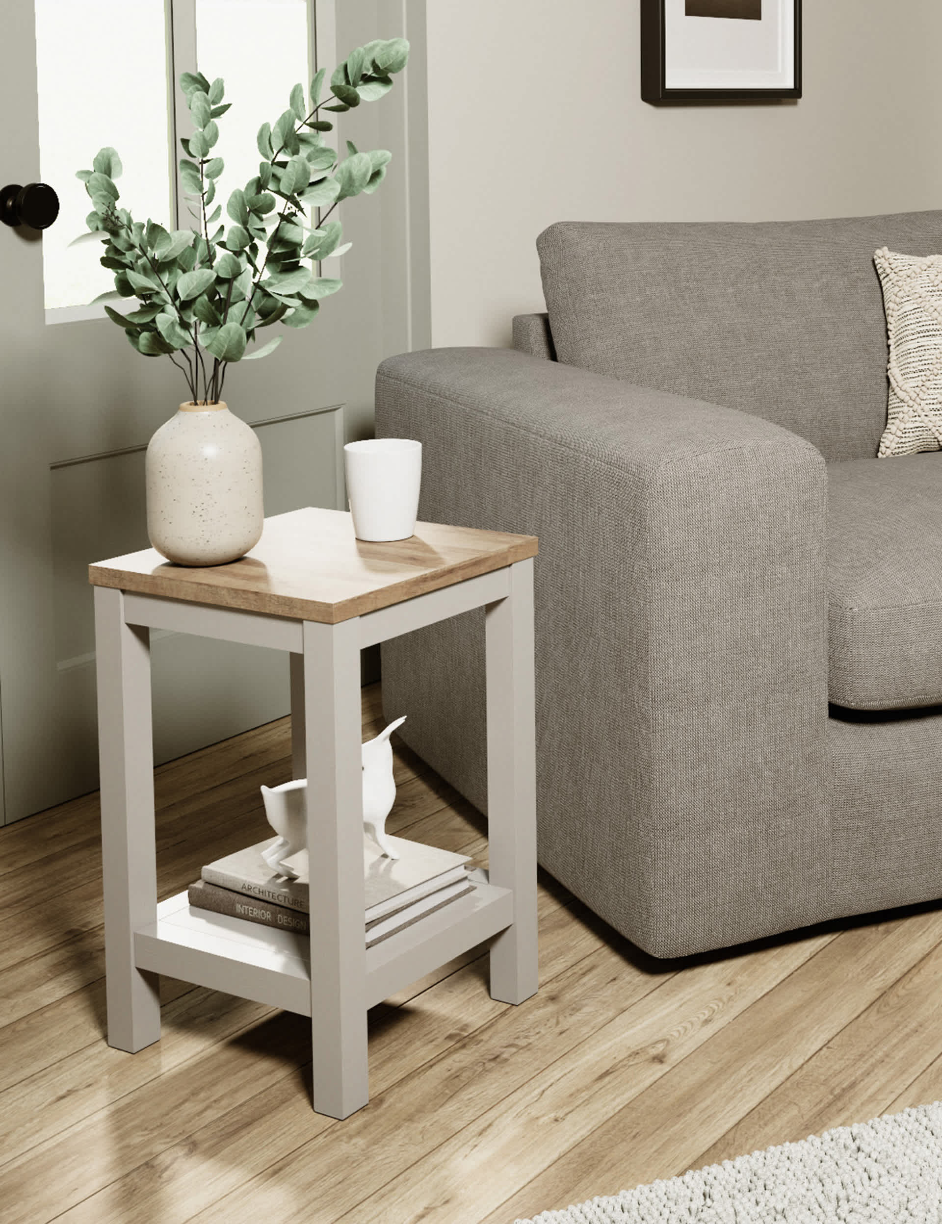 M&S Salcombe Side Table - Light Grey, Light Grey,Black