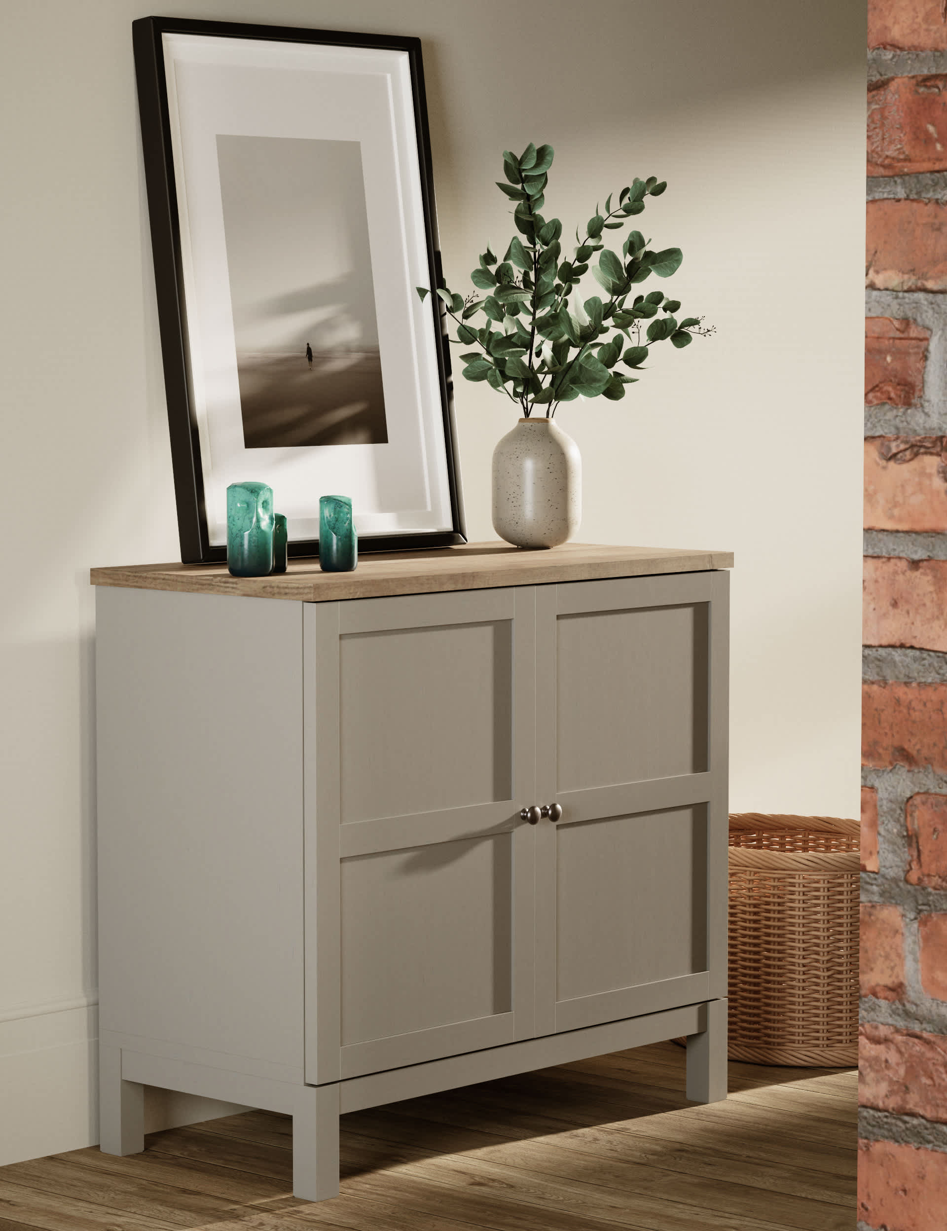 M&S Salcombe Small Sideboard - Light Grey, Light Grey