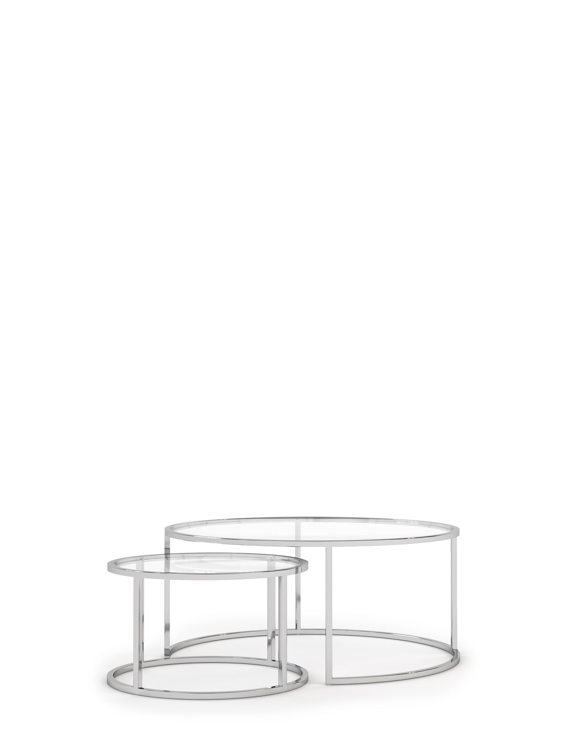 M&S Collection Milan Nesting Coffee Tables - Chrome, Black,Chrome