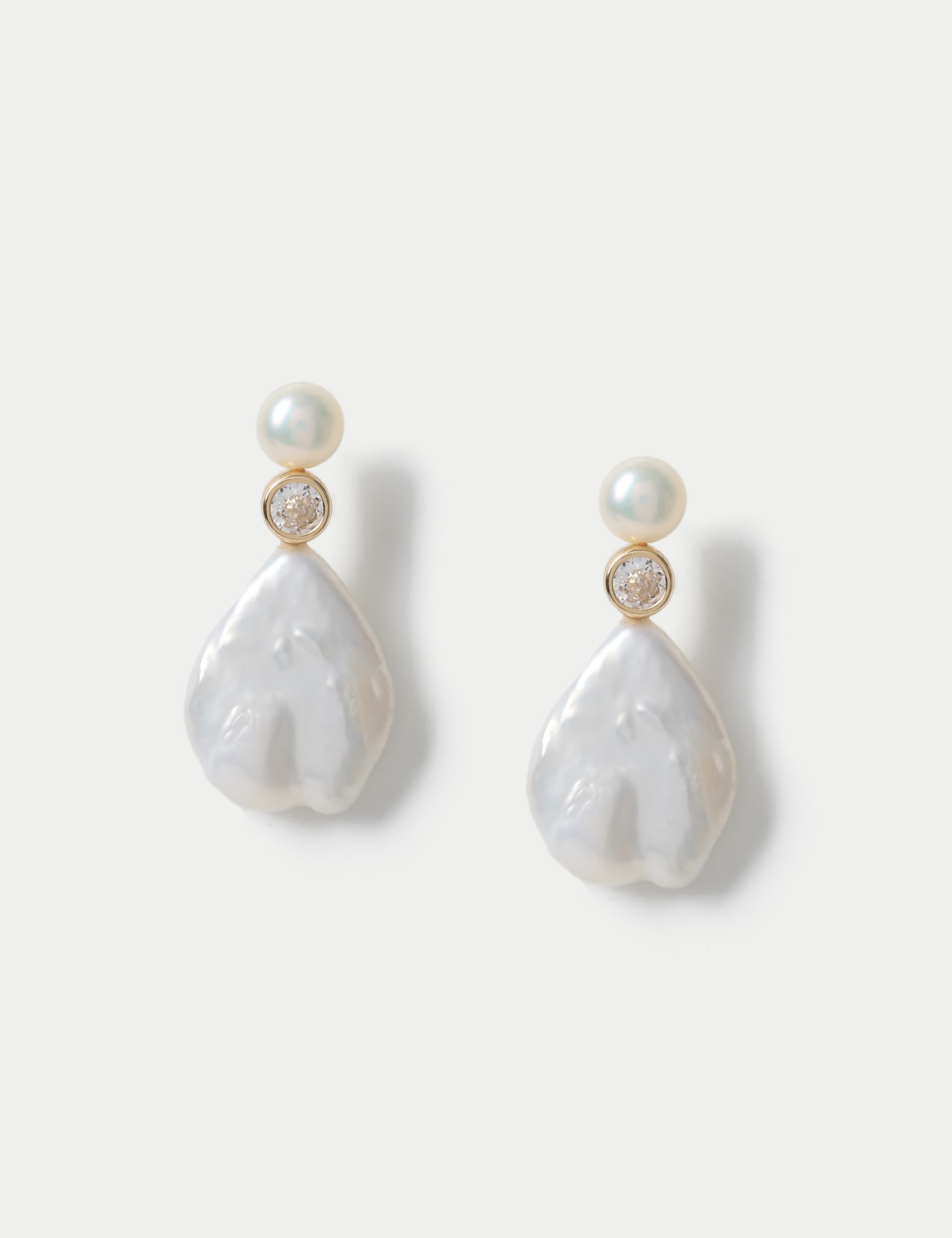Autograph Women's Cubic Zirconia and Fresh Water Pearl Drop Earring