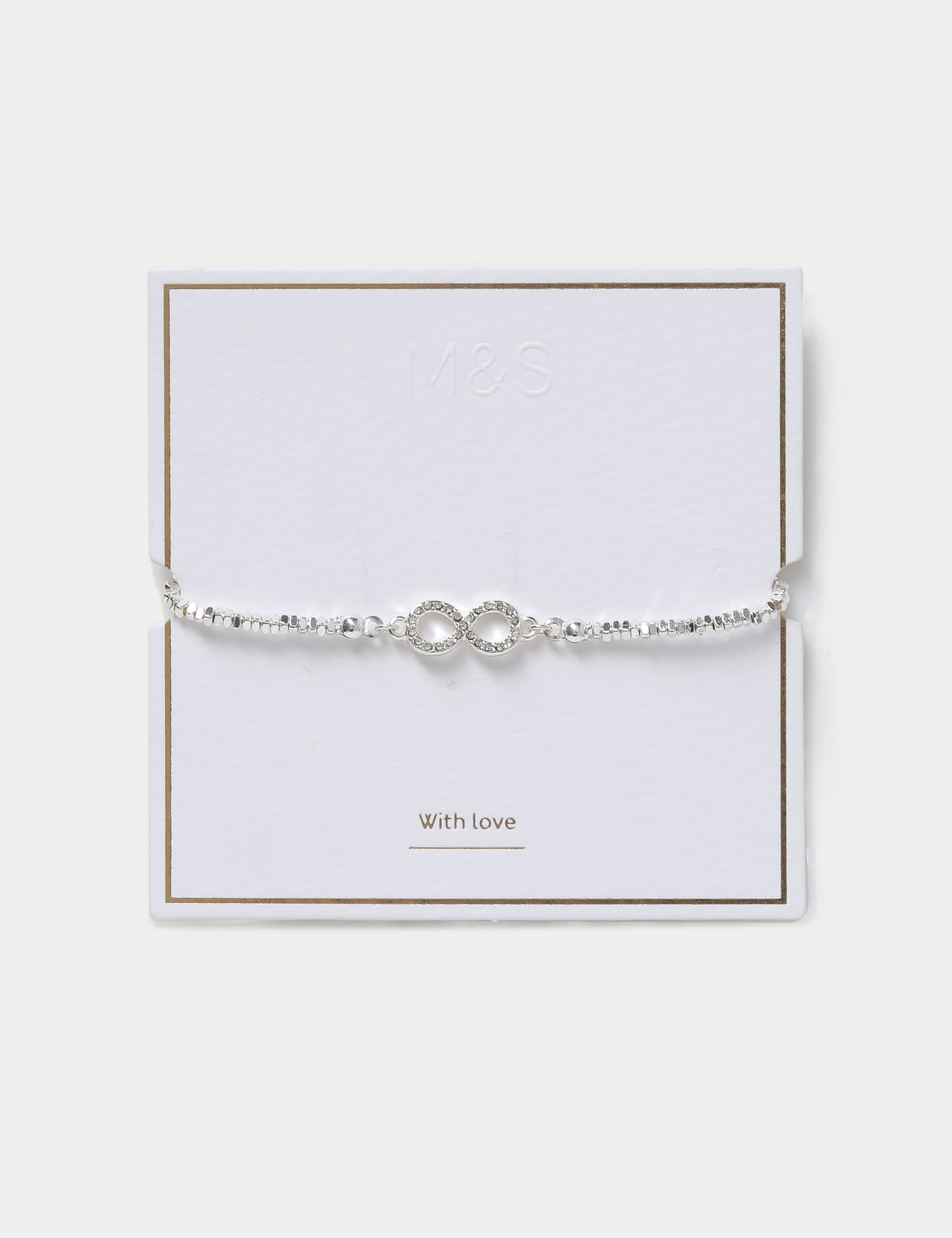 M&S Women's Gifting Infinity Charm Wristwear - Silver, Silver