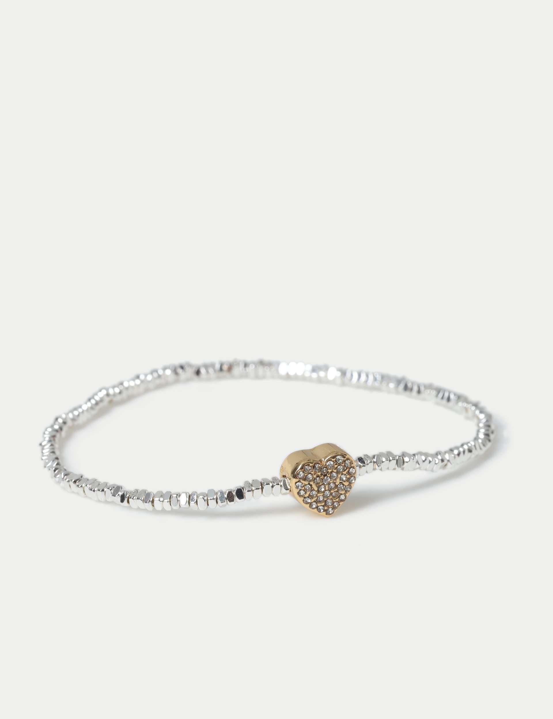 M&S Collection Women's Gifting Heart Charm Wristwear - Silver, Silver