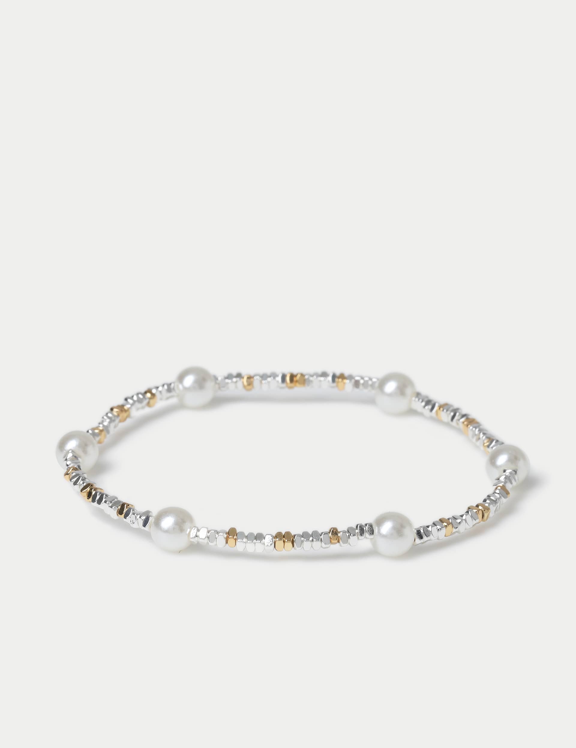 M&S Women's Gifting Pearl Detail Wristwear - Silver Mix, Silver Mix