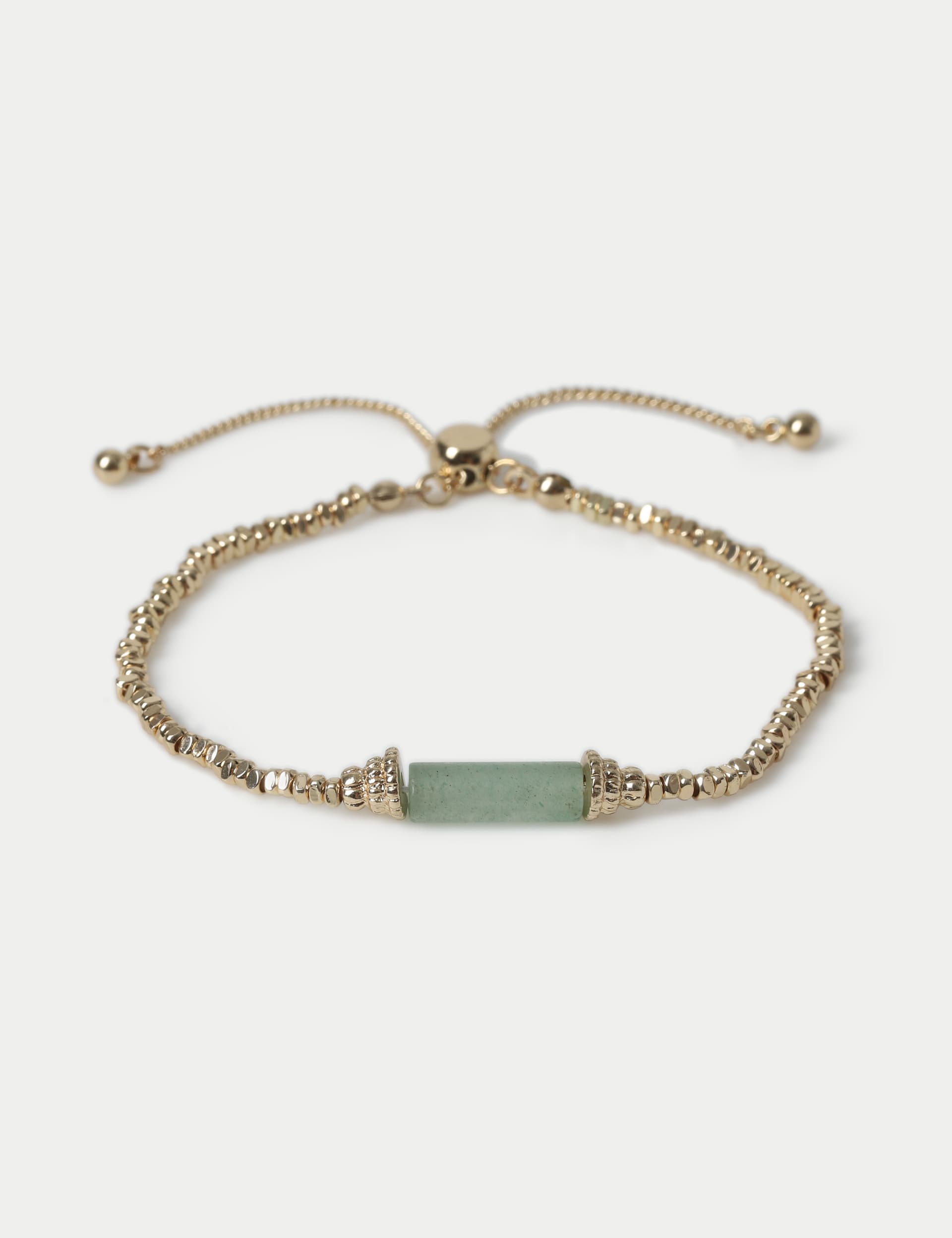 M&S Collection Women's Gifting Aventurine Detail Wristwear - Gold, Gold