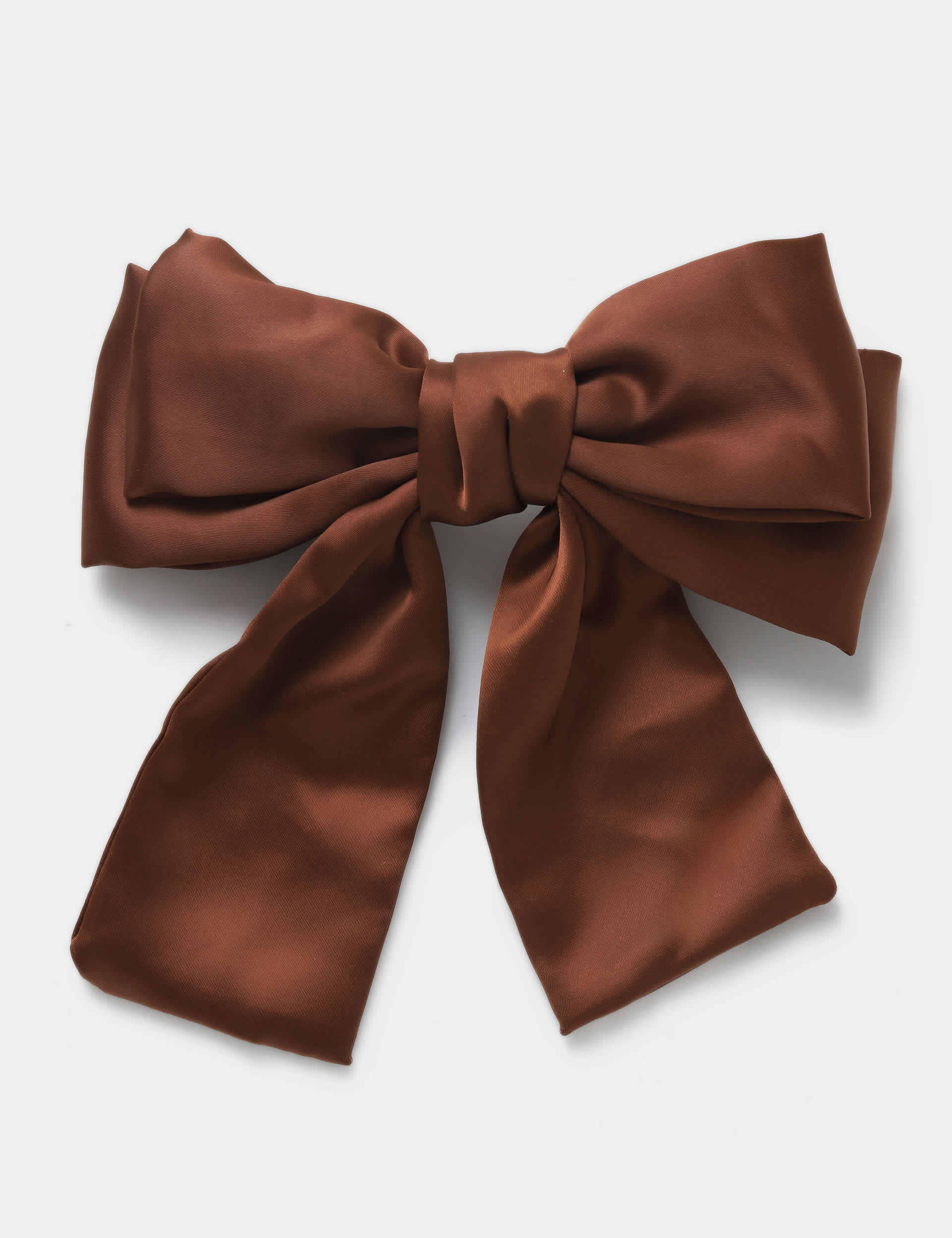 M&S Women's Chocolate Satin Bow - Brown, Brown