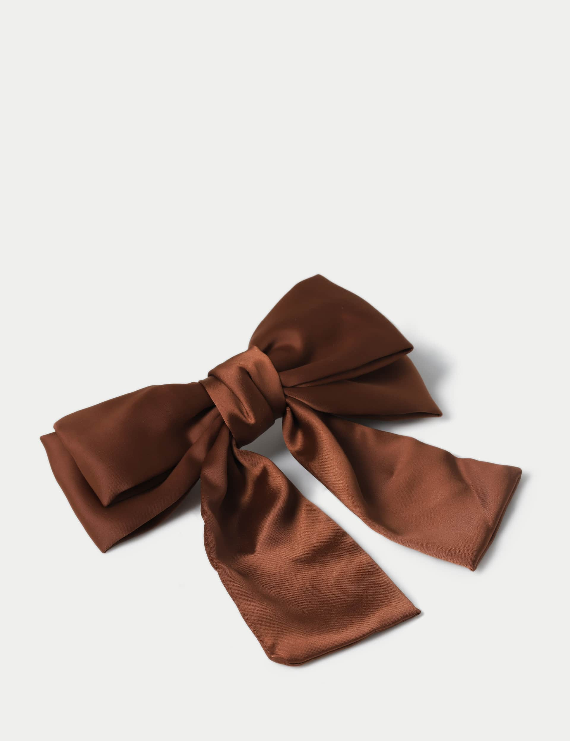 M&S Collection Women's Chocolate Satin Bow - Brown, Brown