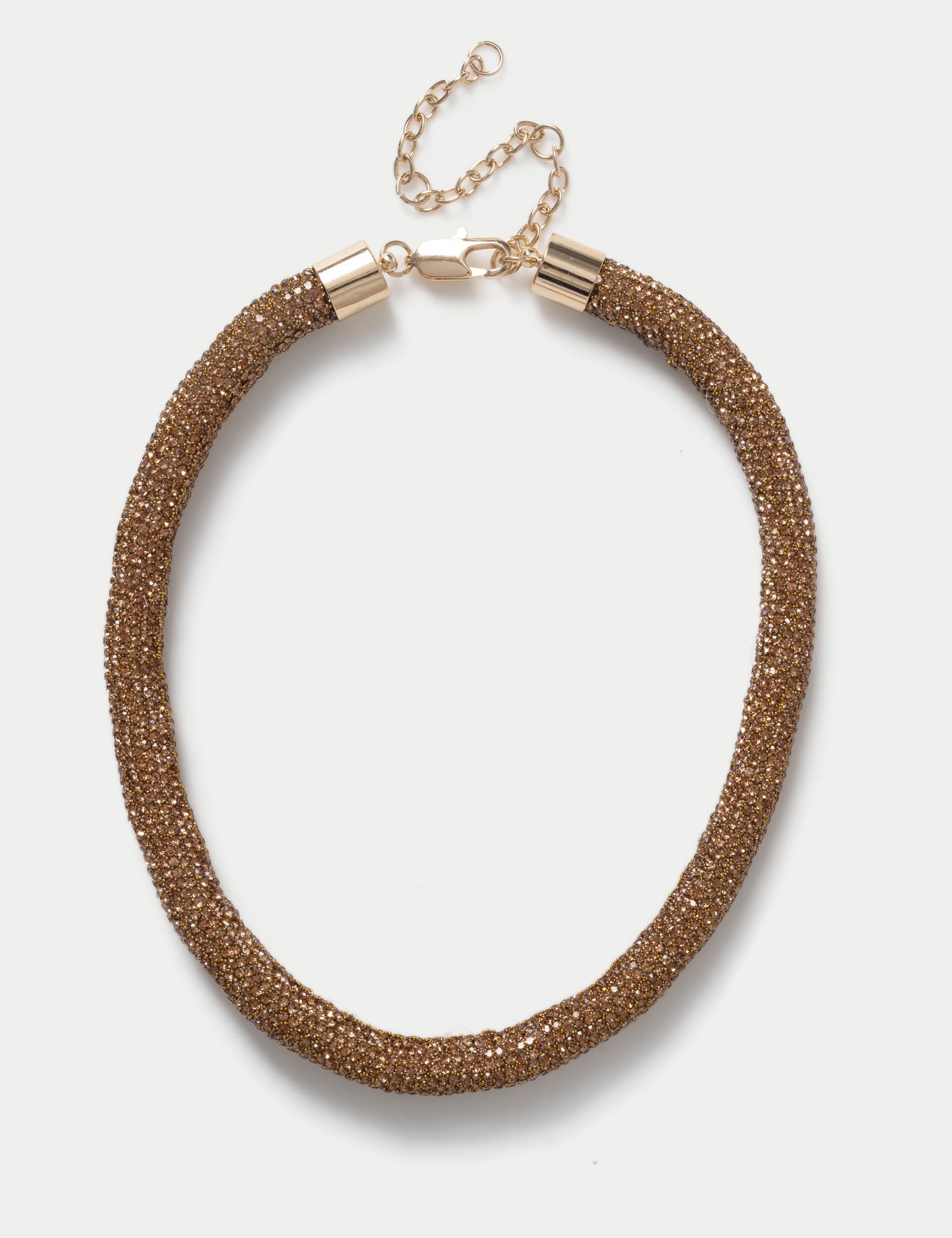 M&S Women's Amber Pave Tube Necklace, Amber