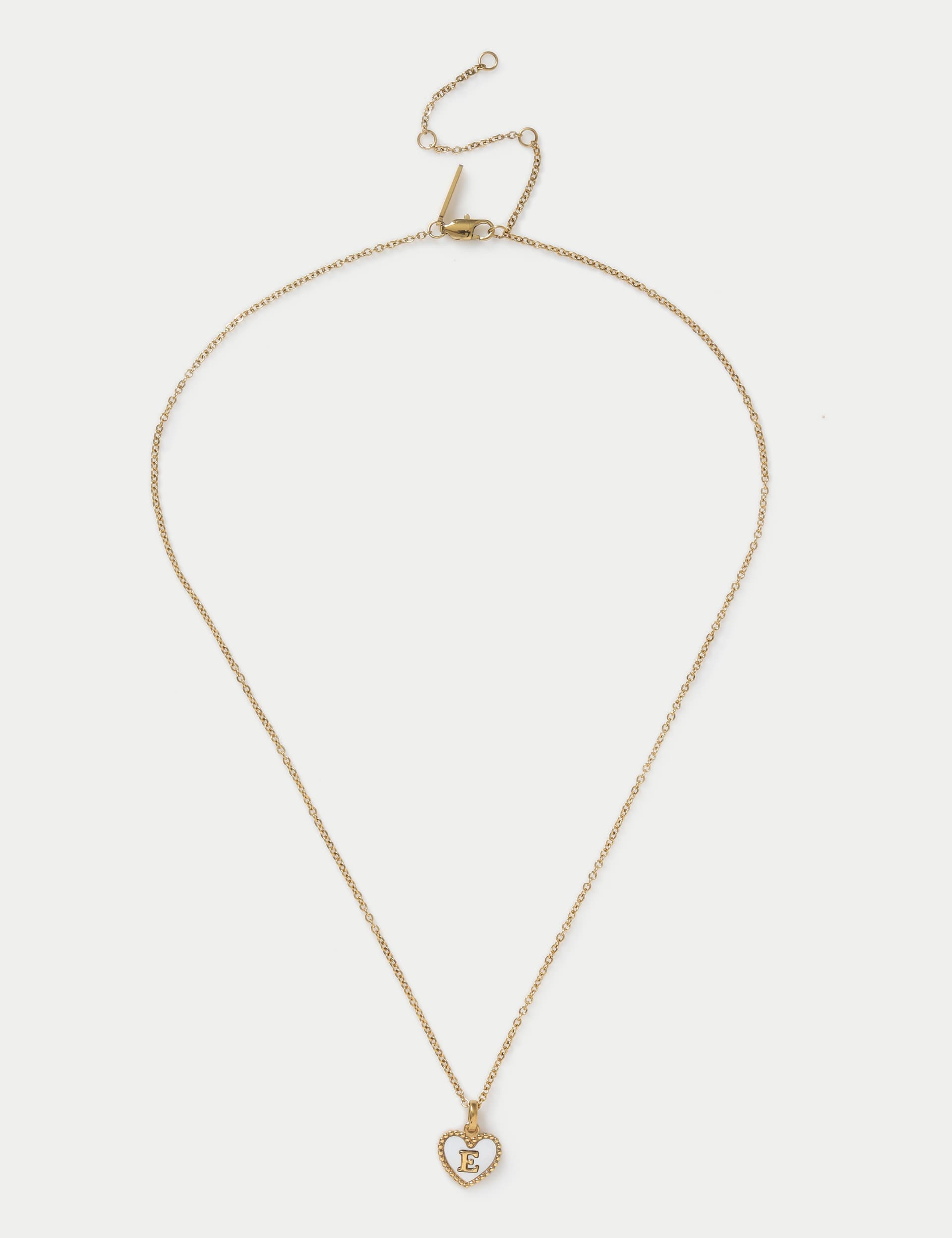 Autograph Women's Waterproof Initial Heart Necklace E