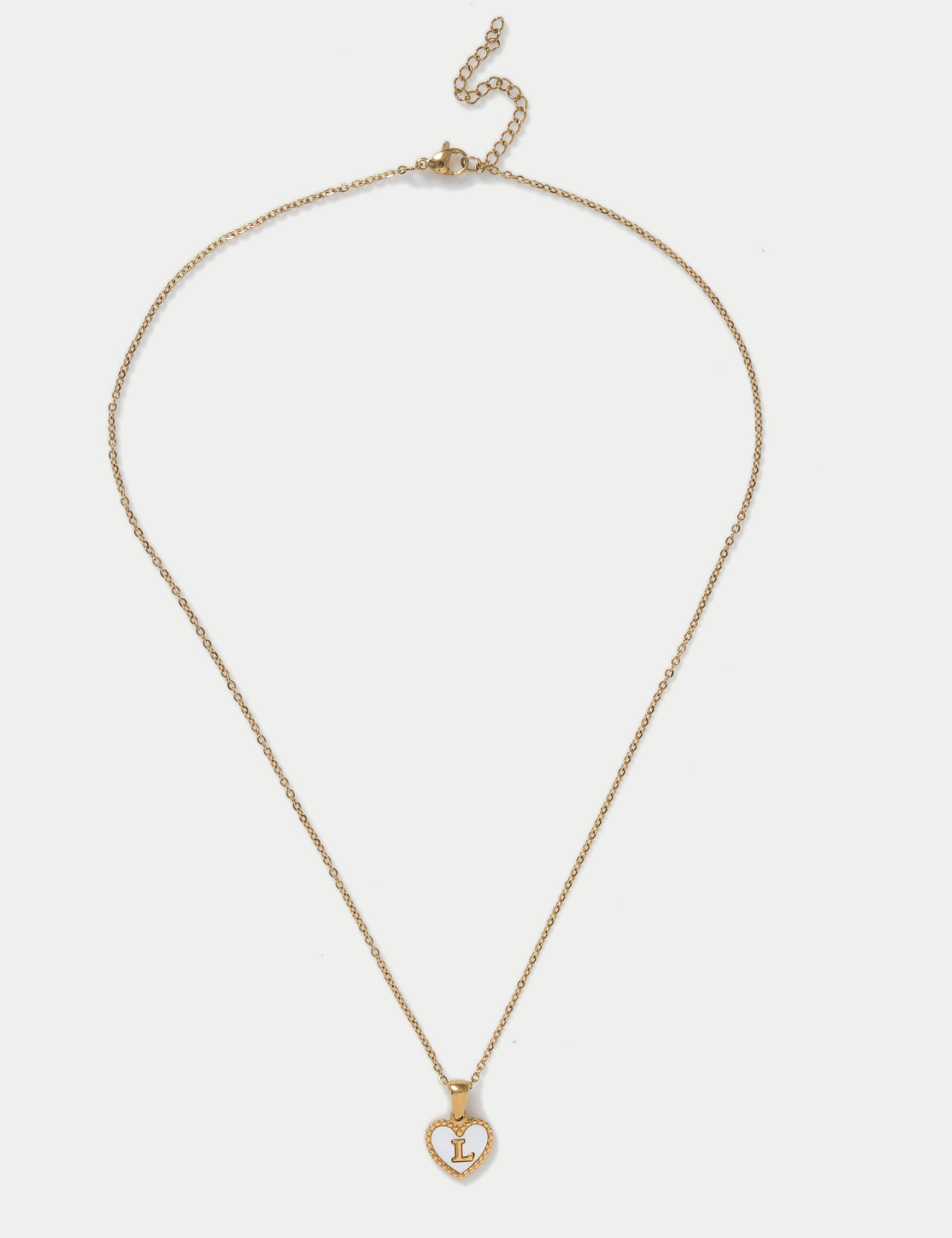 Autograph Women's Waterproof Initial Heart Necklace L