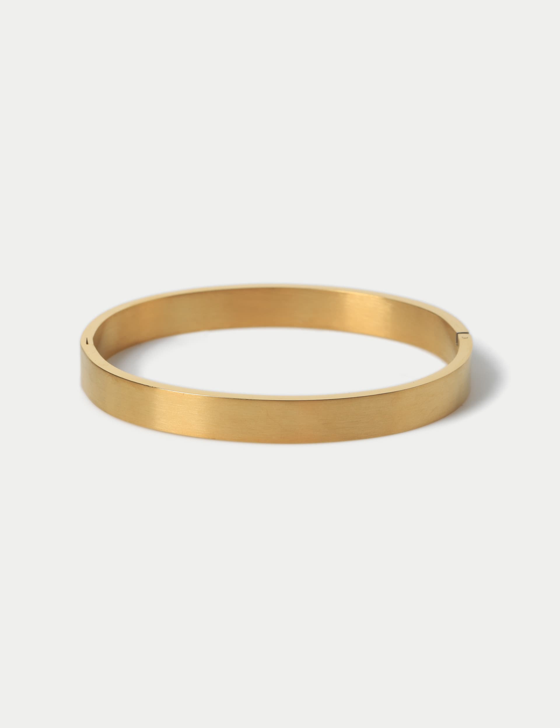 M&S Men's Waterproof Stainless Steel Gold Plated Bangle, Gold