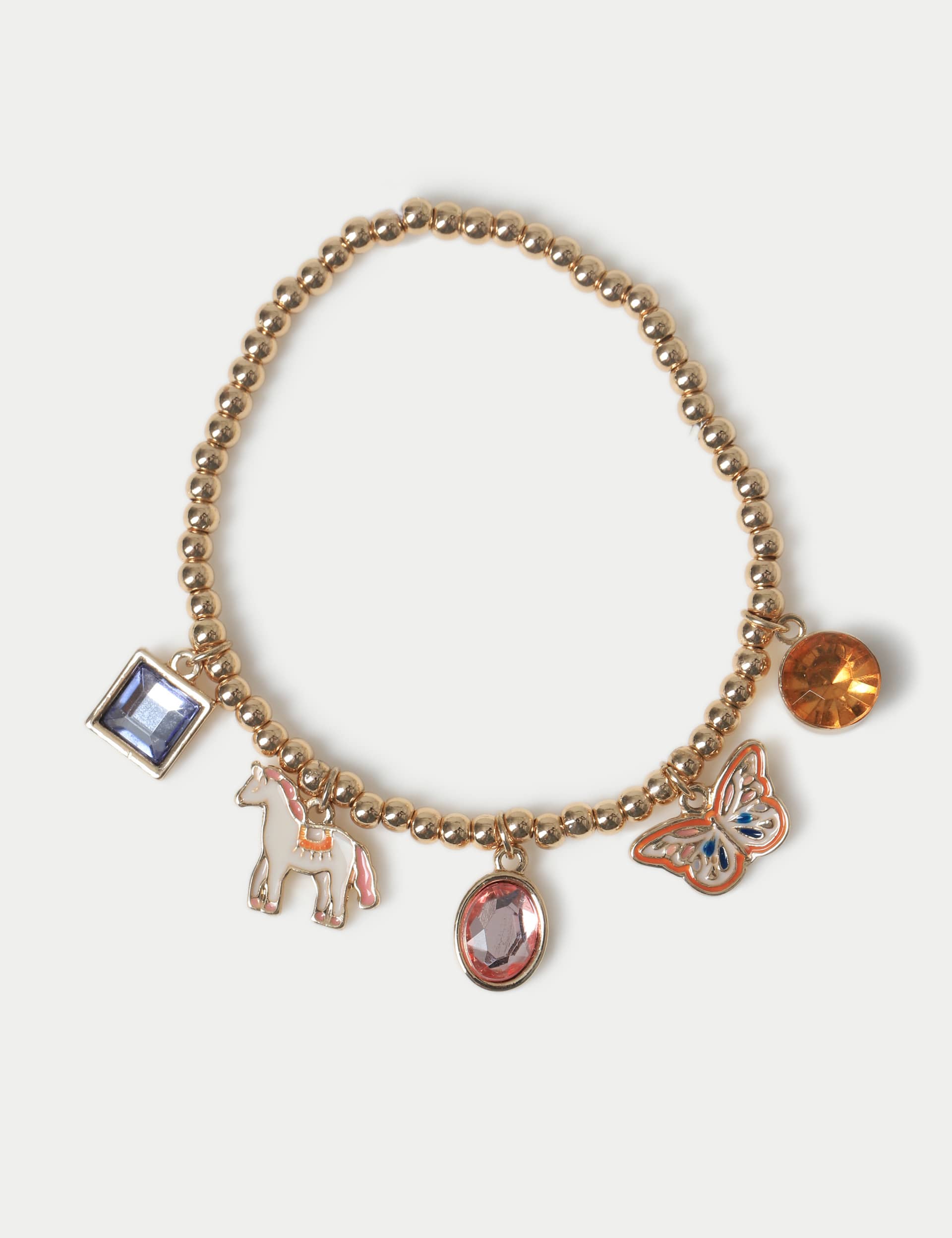 M&S Girls Gold Charm Bracelet, Gold