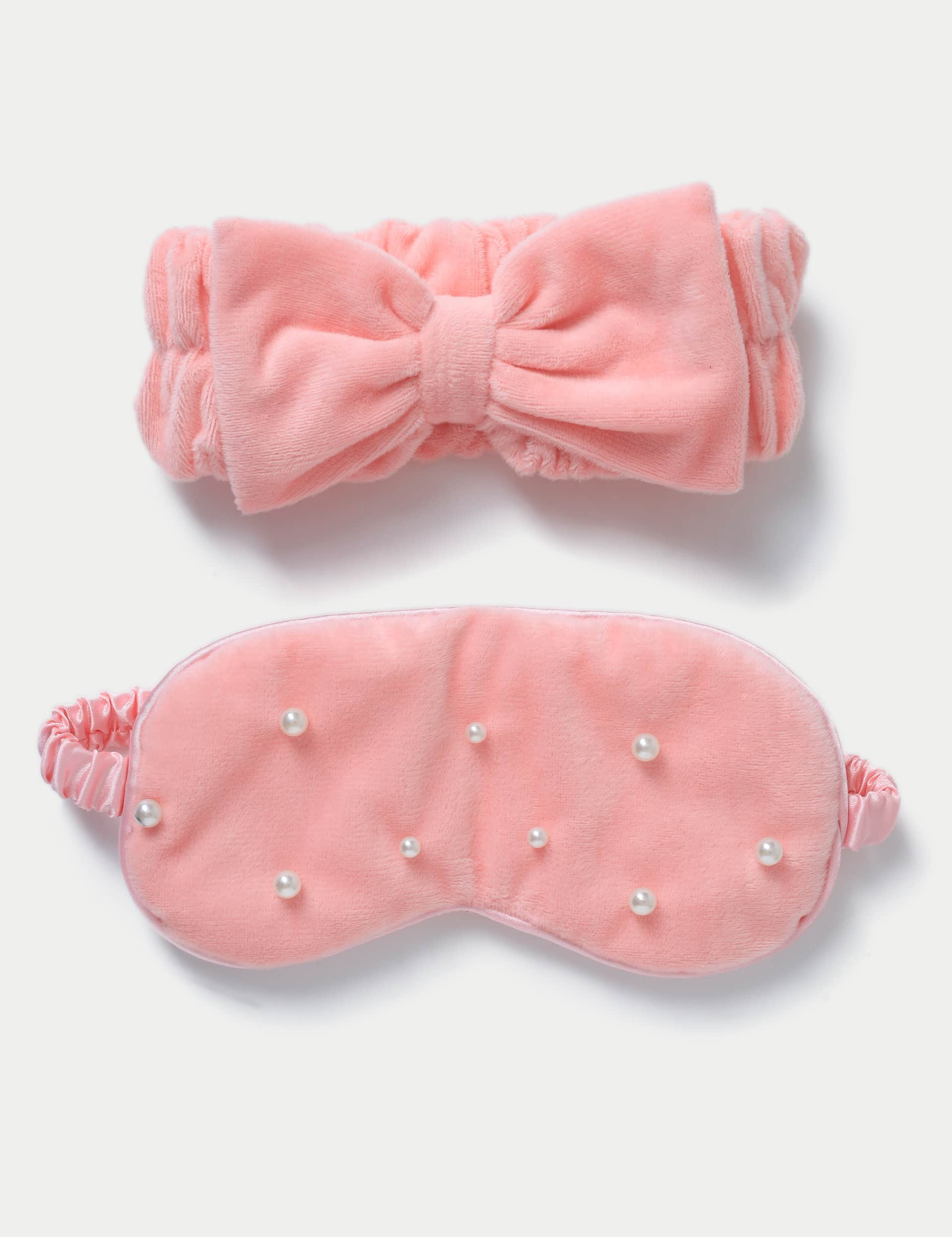 M&S Girls Pink Eye Mask and Beauty Band, Pink