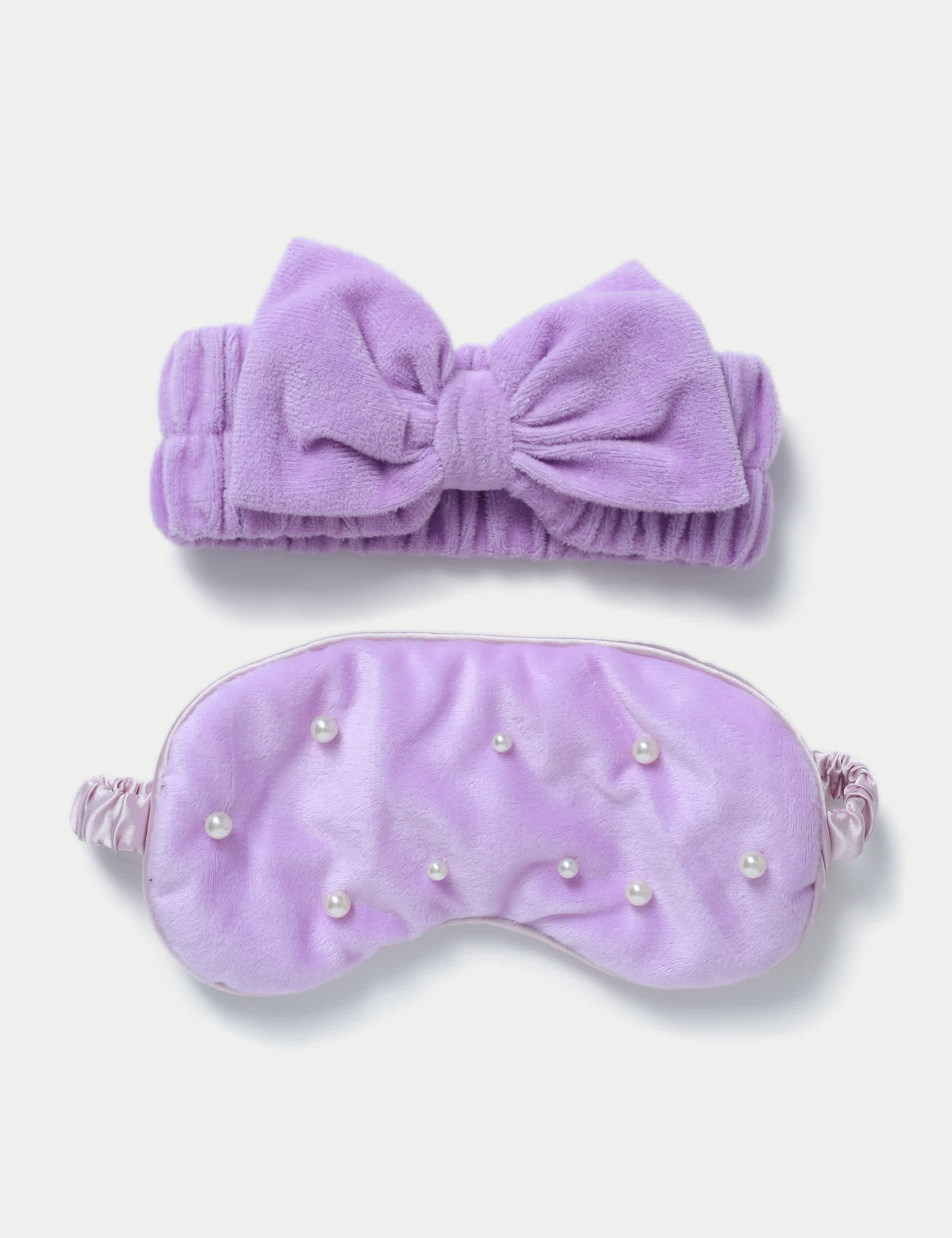 M&S Girls Purple Eye Mask and Beauty Band, Purple