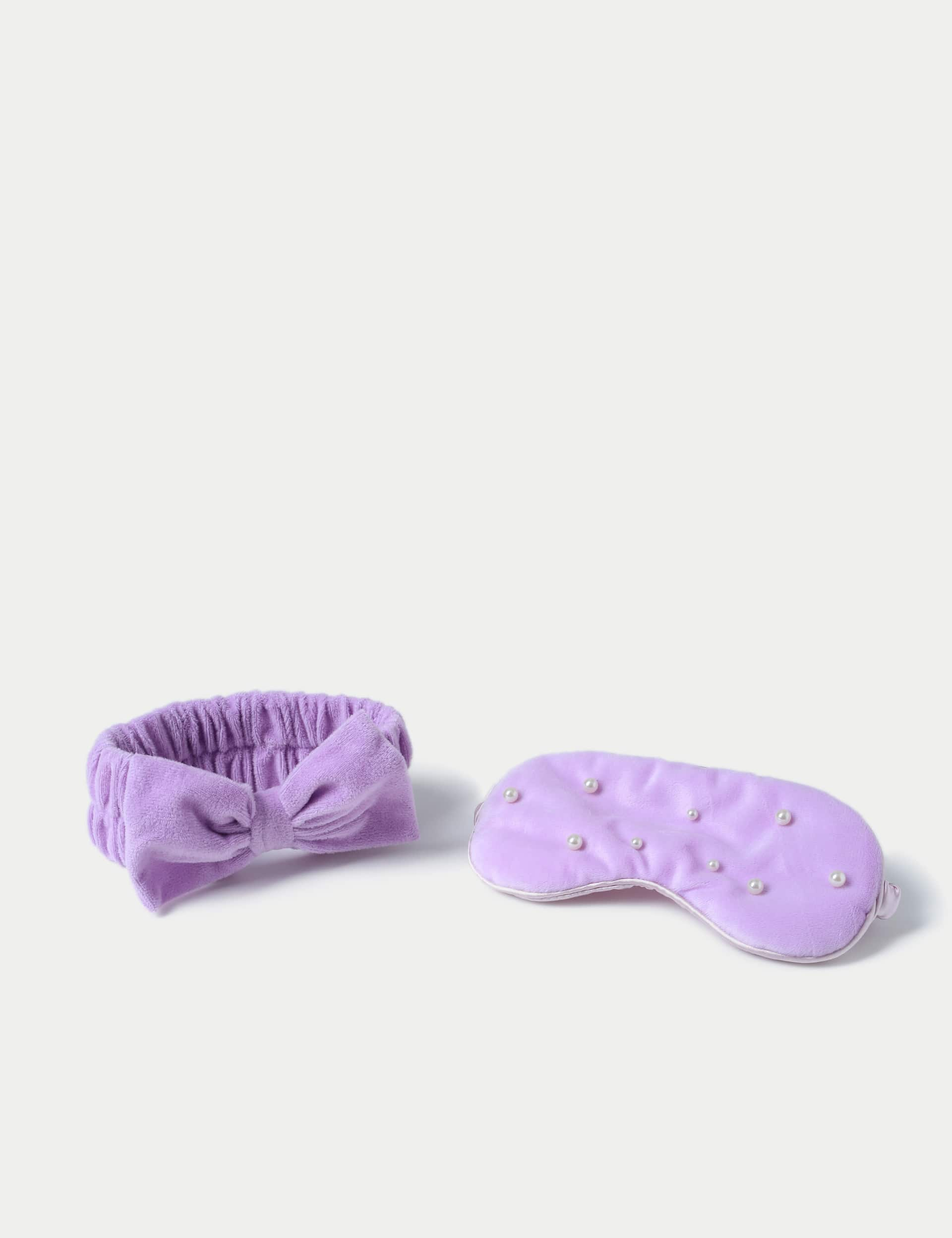 M&S Collection Girls Purple Eye Mask and Beauty Band, Purple