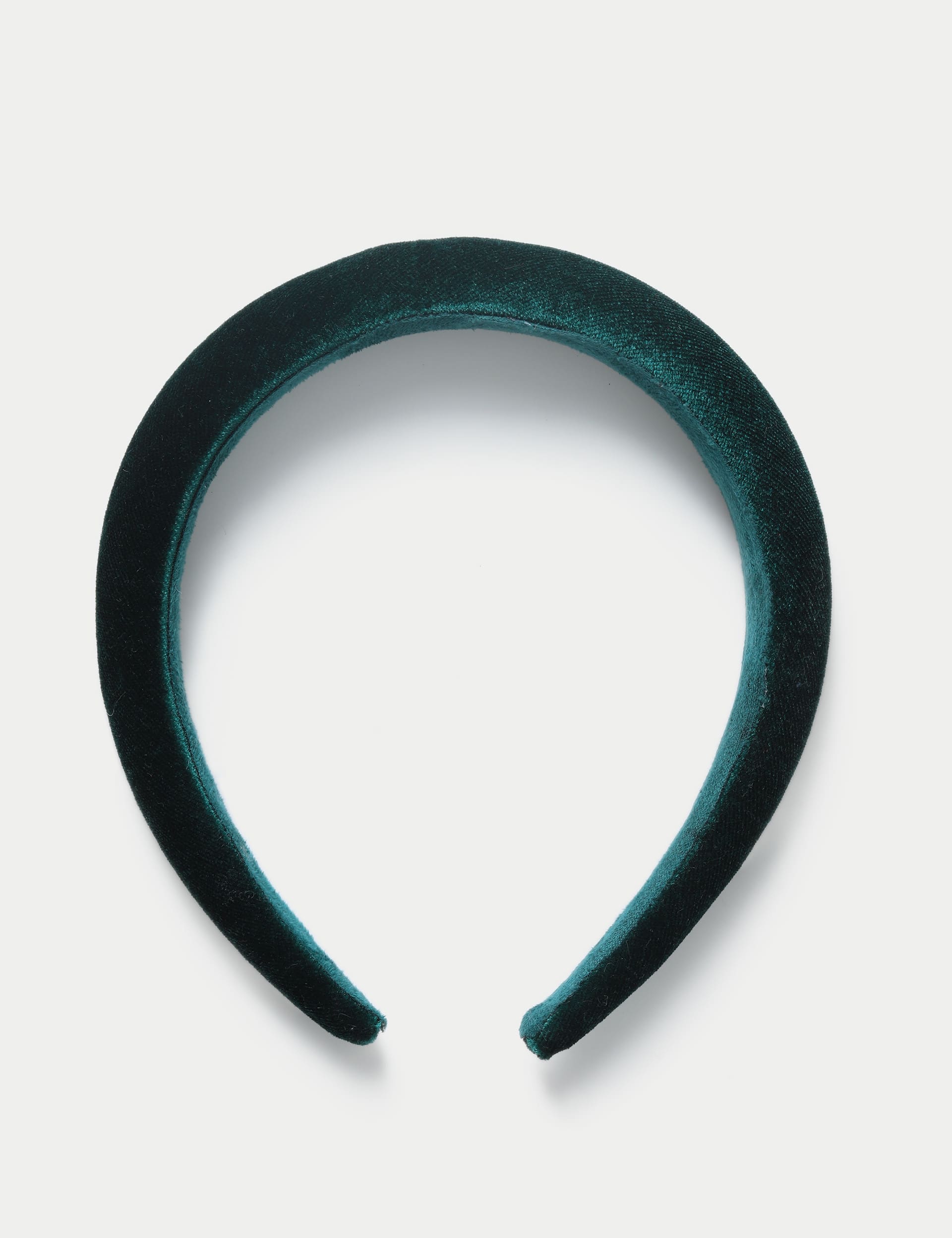 M&S Girls Green Velvet Headband, Green