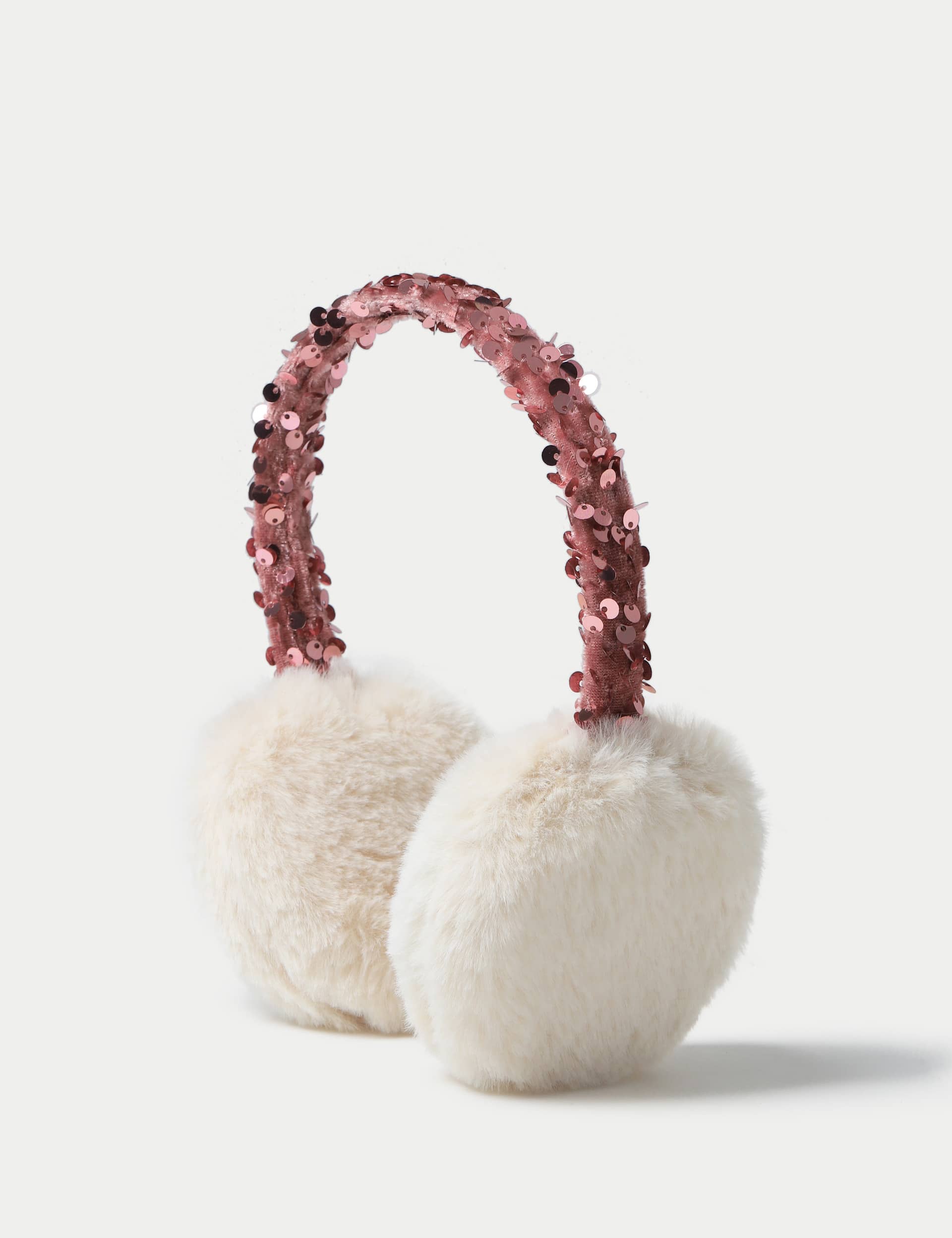 M&S Girls Sequin Earmuffs - Pink, Pink