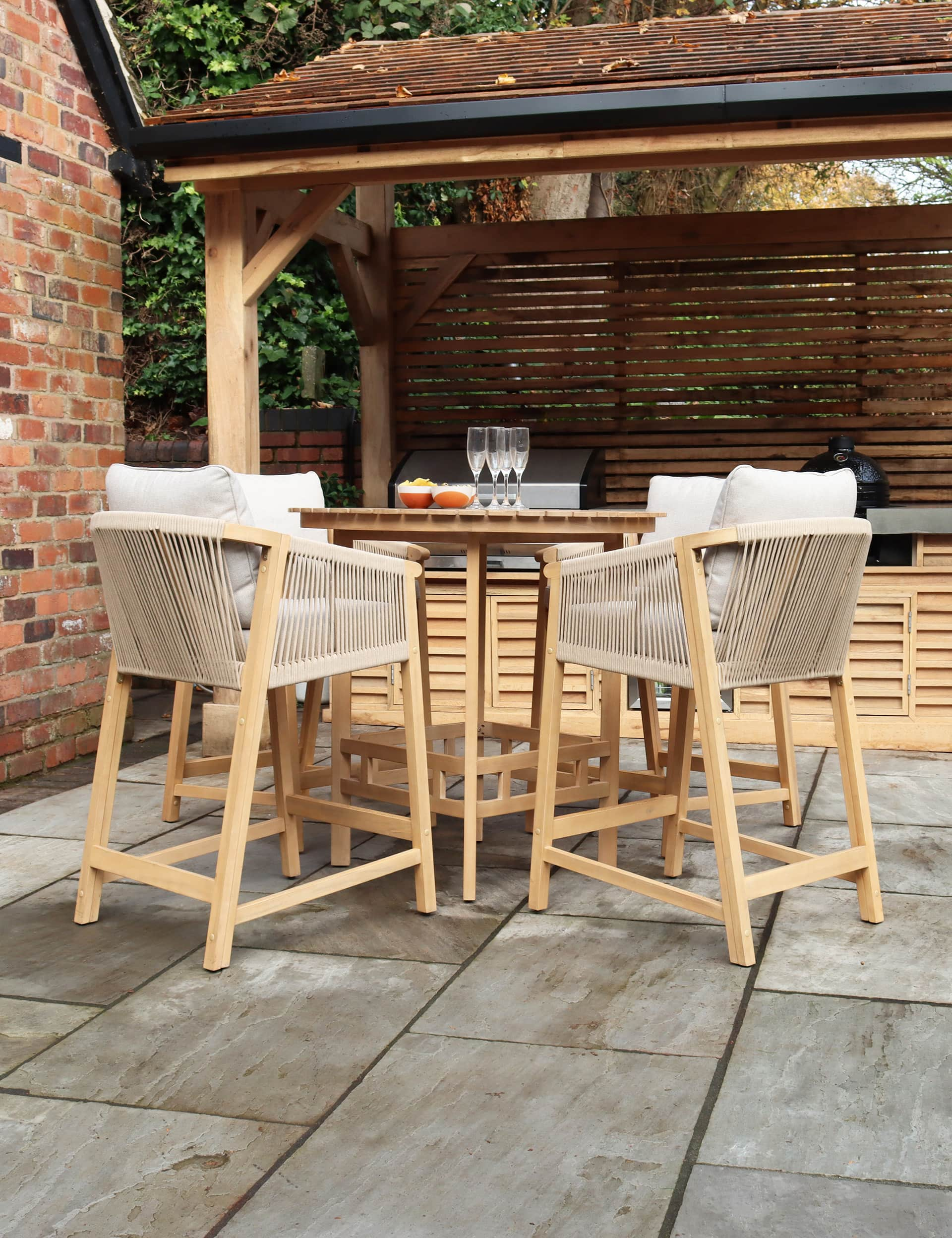 Royalcraft Roma 4 Seater Garden Table and Chairs - Beige, Beige