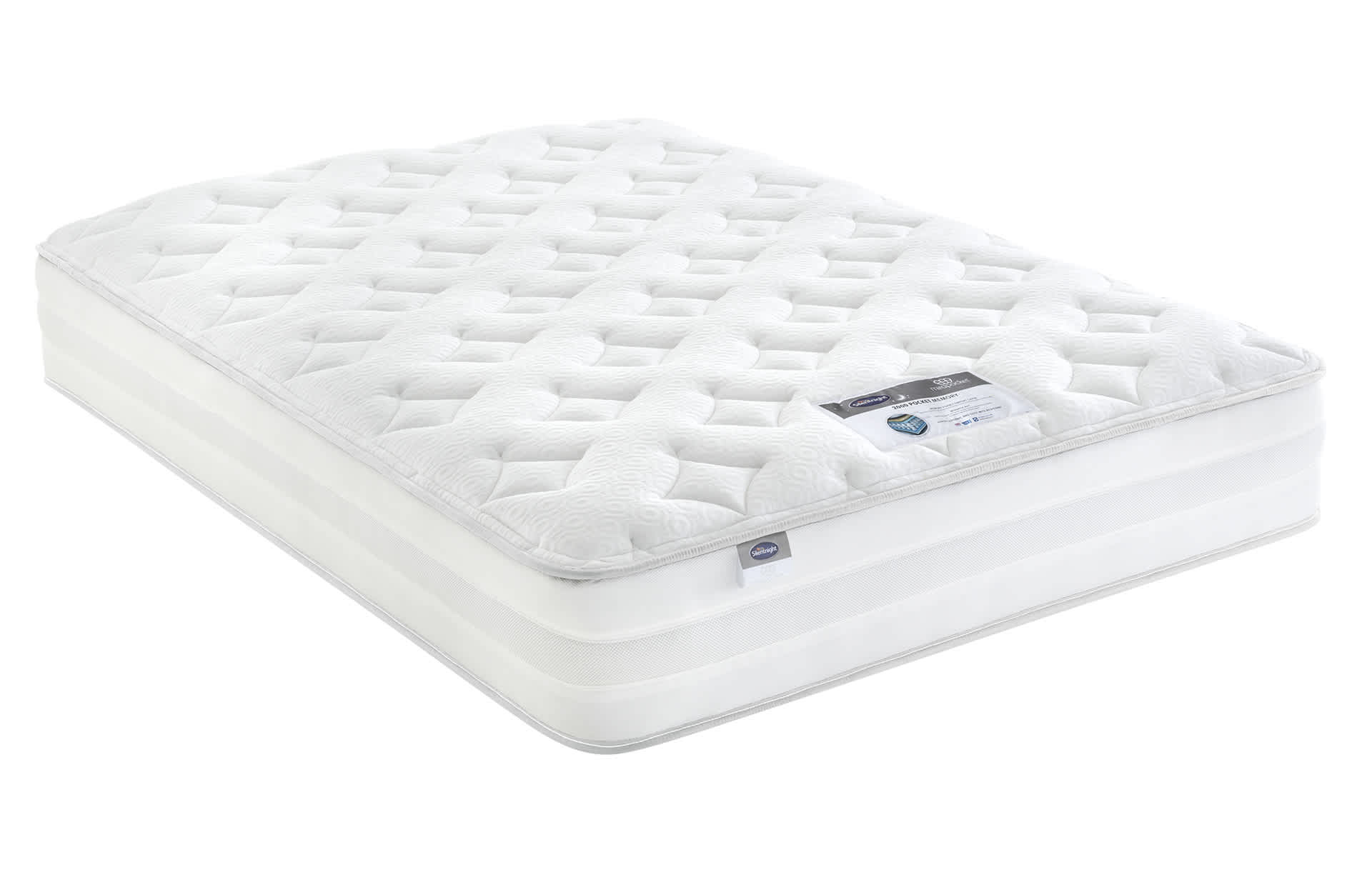 Silentnight Memory Foam 2000 Pocket Spring Mattress - 6FT - White, White