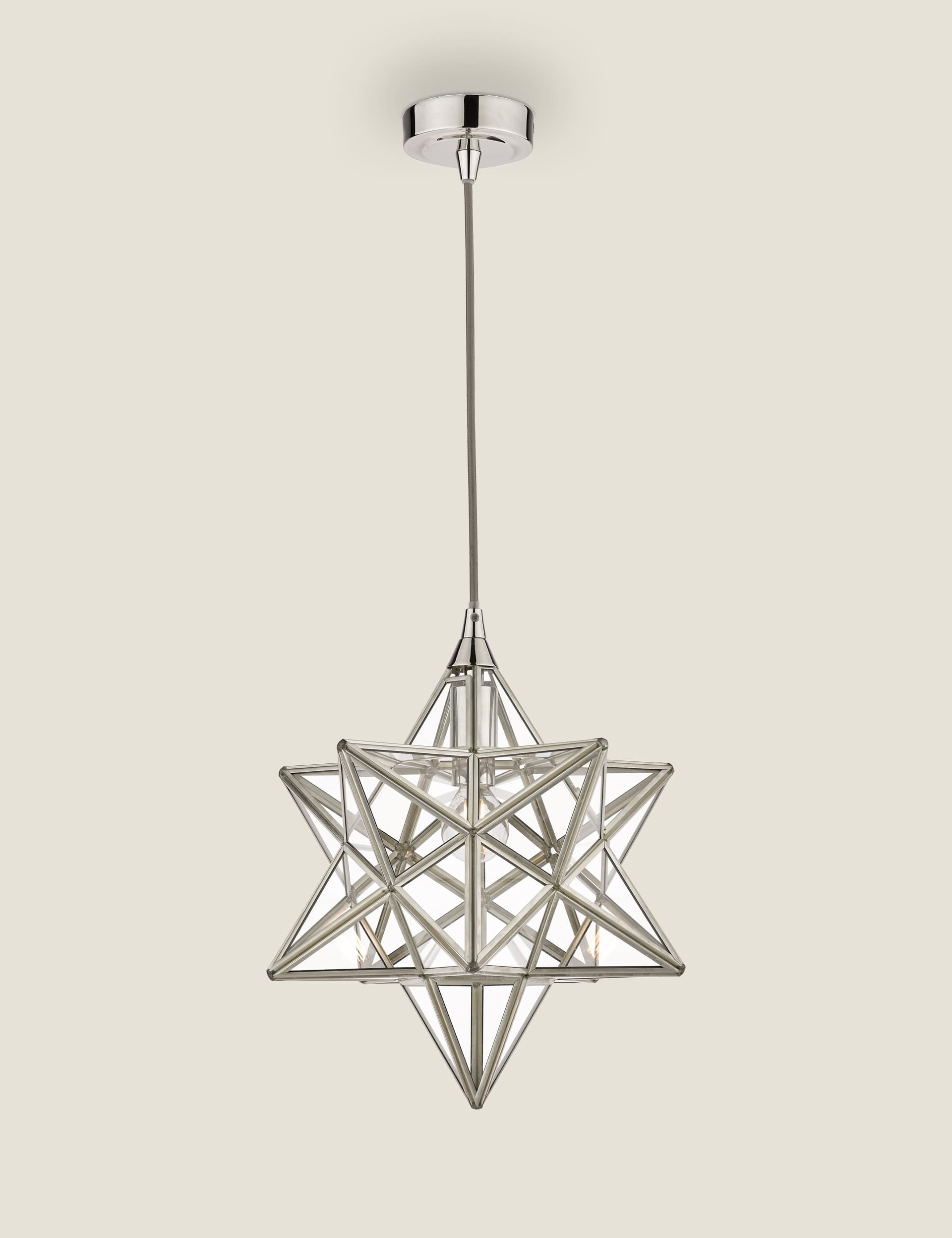 Laura Ashley Star Small Pendant Light - Silver, Silver