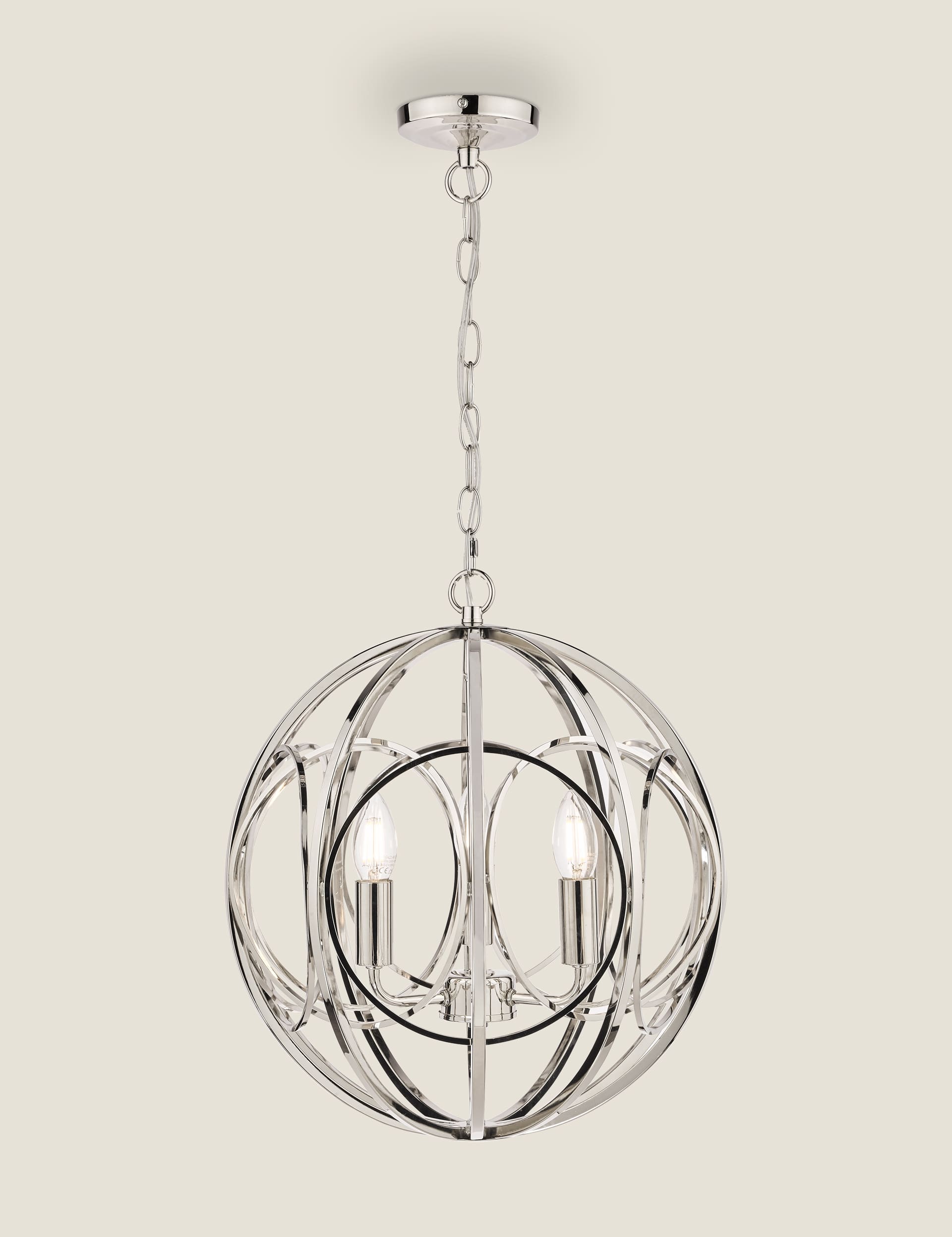 Laura Ashley Orbital Pendant Light - Silver, Silver