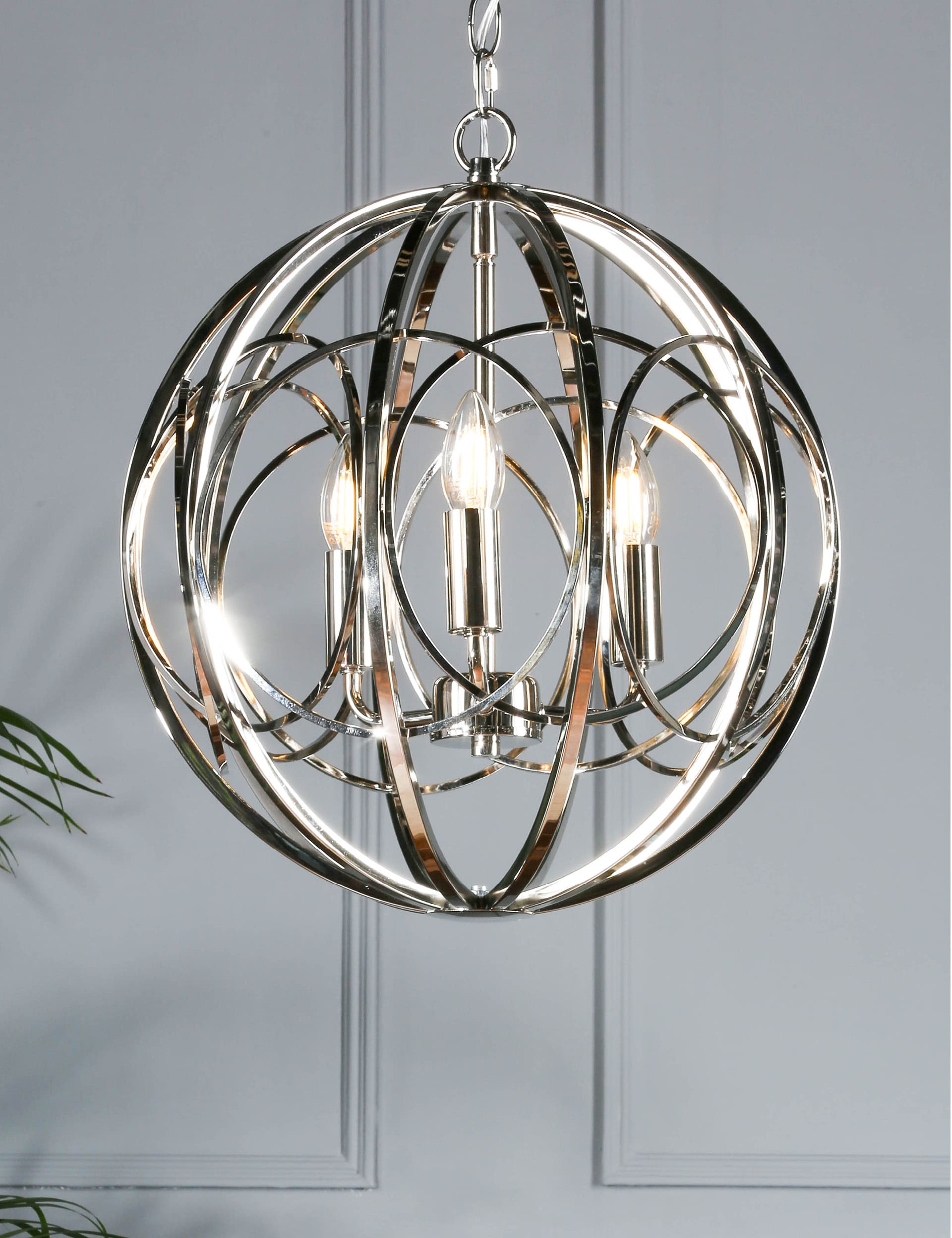 Laura Ashley Orbital Pendant Light - Silver, Silver