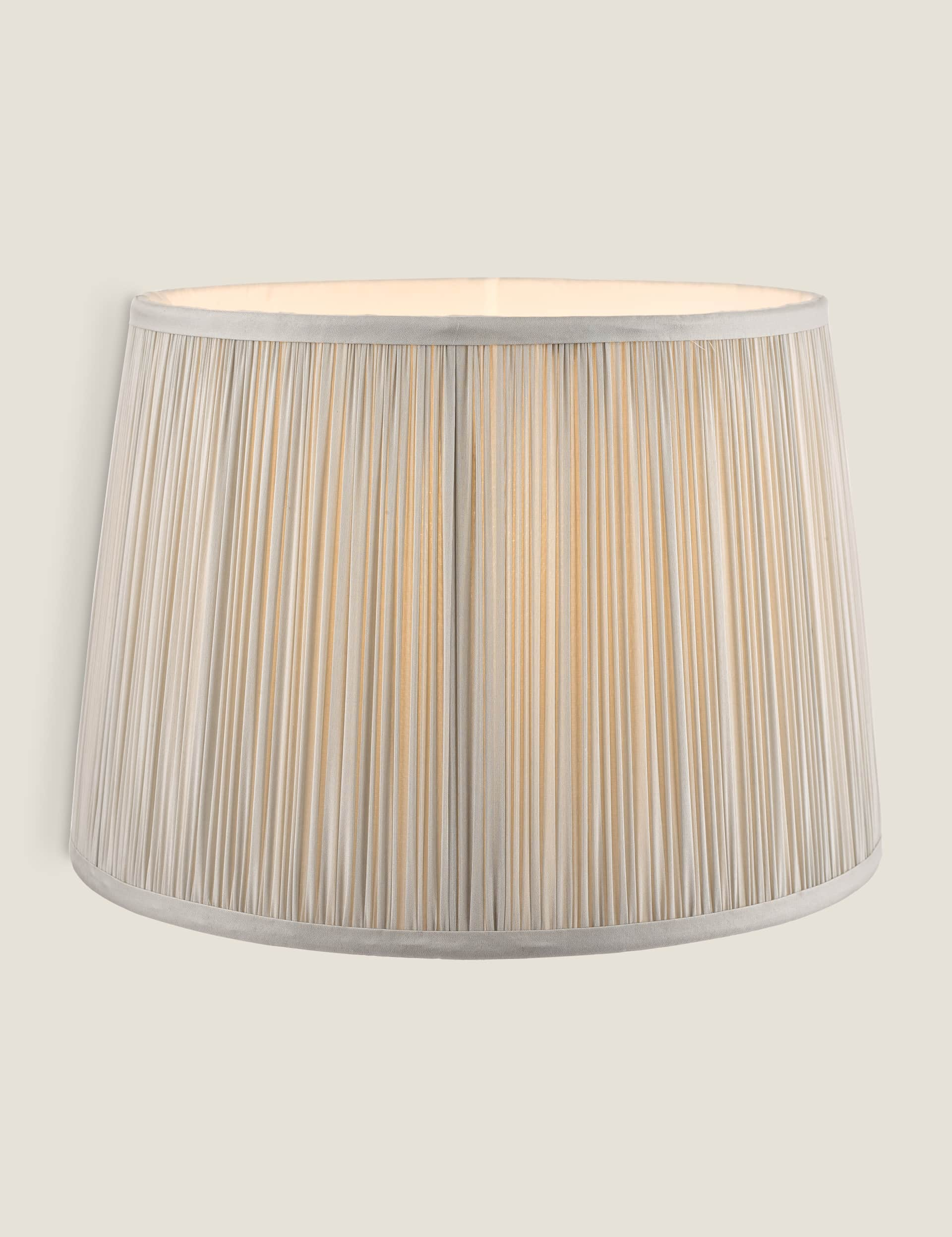 Laura Ashley Hemsley Pleated Lamp Shade - Silver, Silver