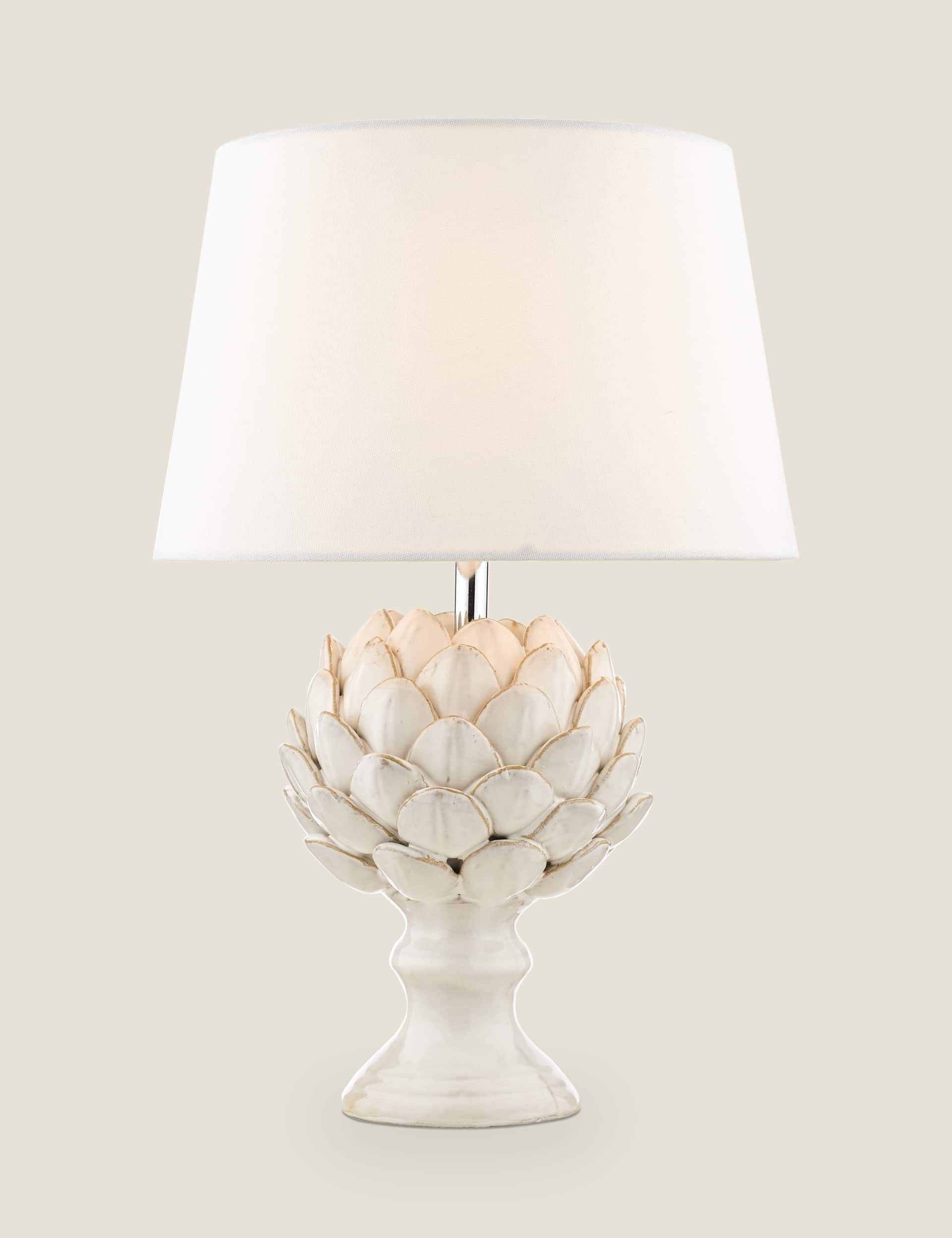 Laura Ashley Ceramic Artichoke Table Lamp - Silver, Silver