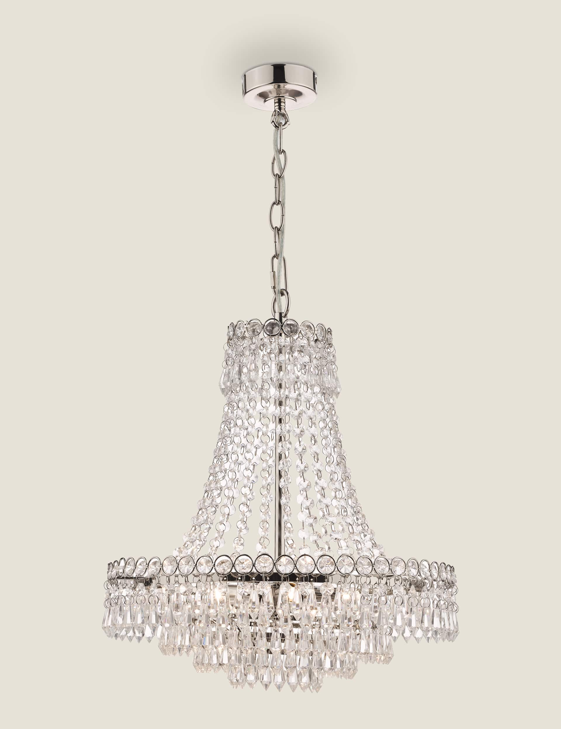 Laura Ashley Enid Chandelier - Silver, Silver