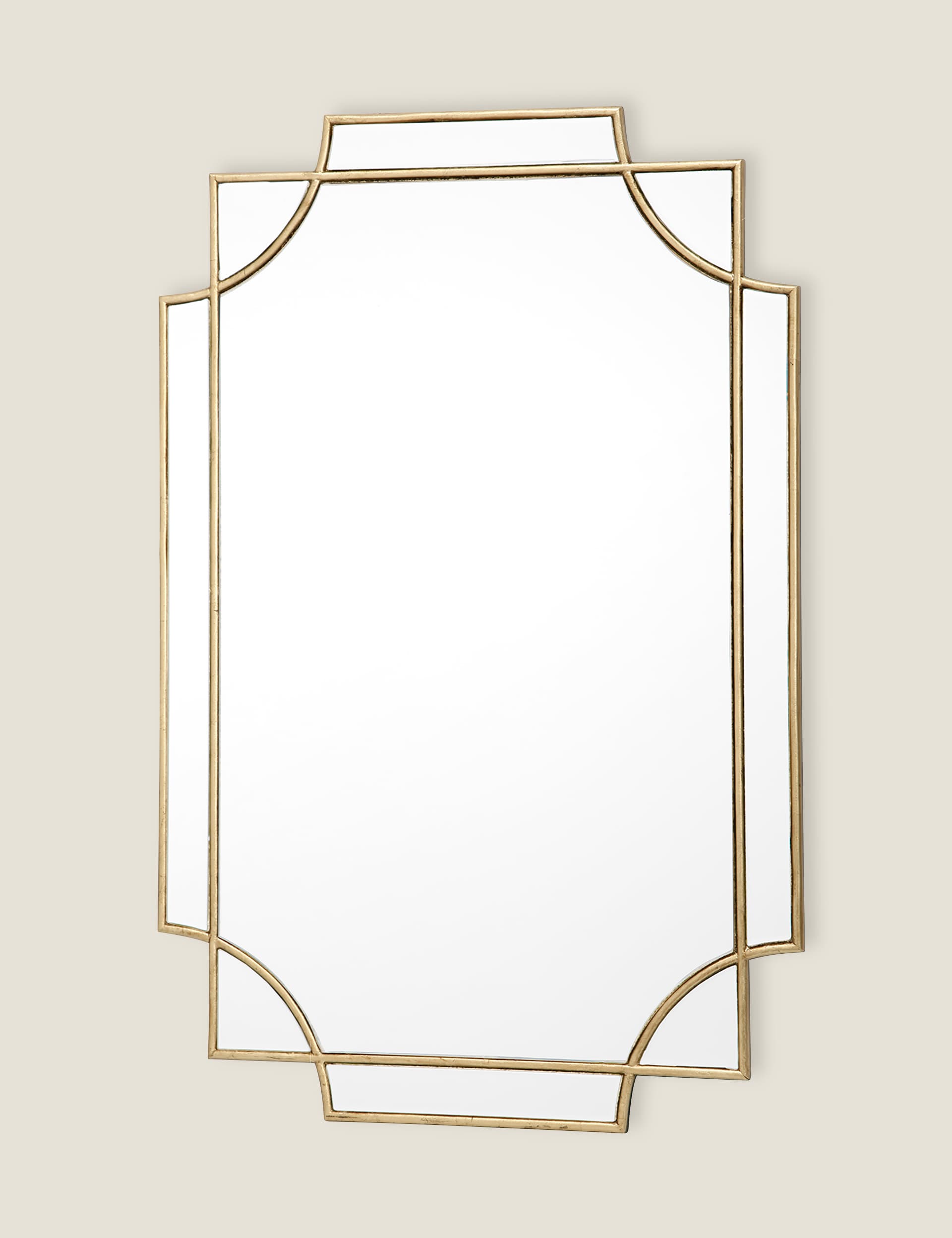 Dar Guapo Rectangular Wall Mirror - Gold, Gold