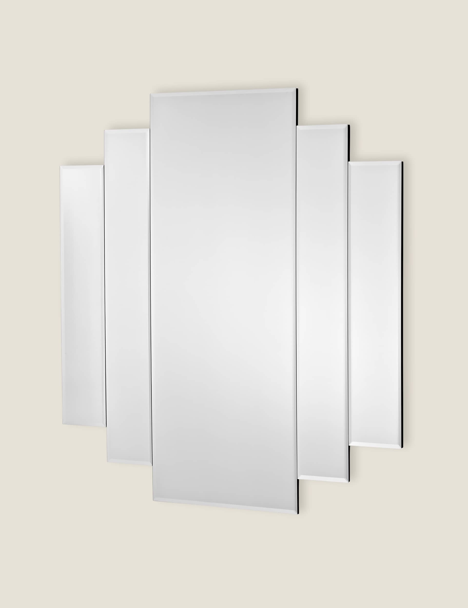 Dar Odeon Rectangular Wall Mirror - Silver, Silver