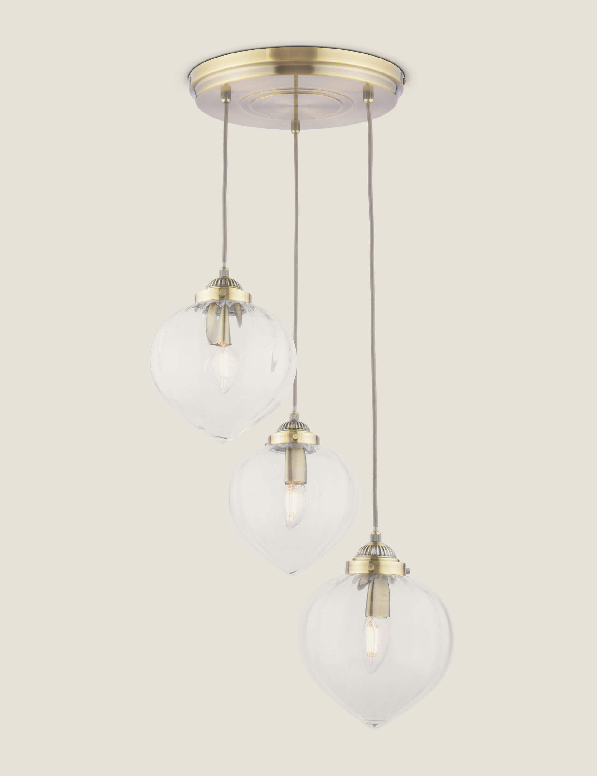 Laura Ashley Whitham Multi-Light Cluster Pendant Light - Antique Brass, Antique Brass