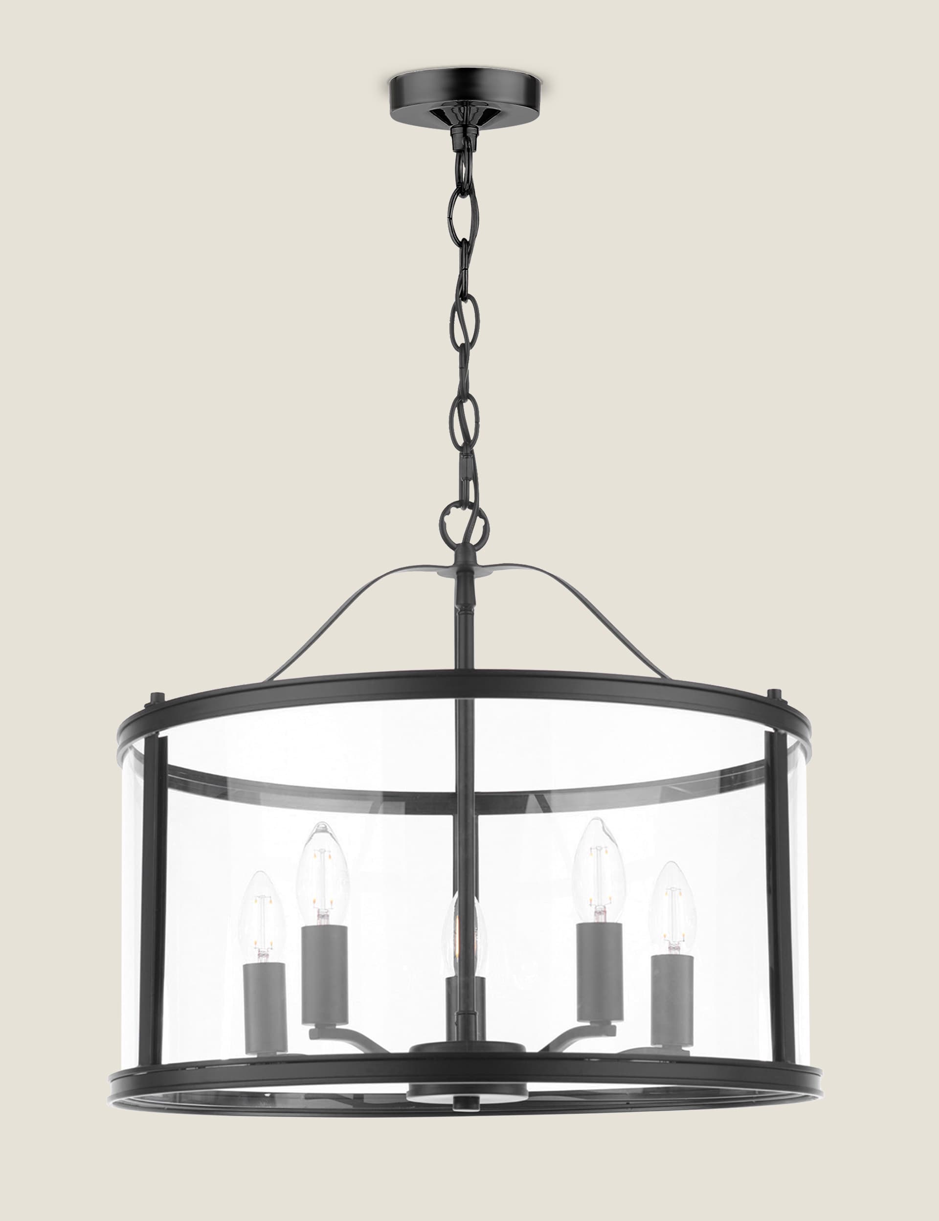 Laura Ashley Harrington Metal Multi Pendant Light - Black, Black