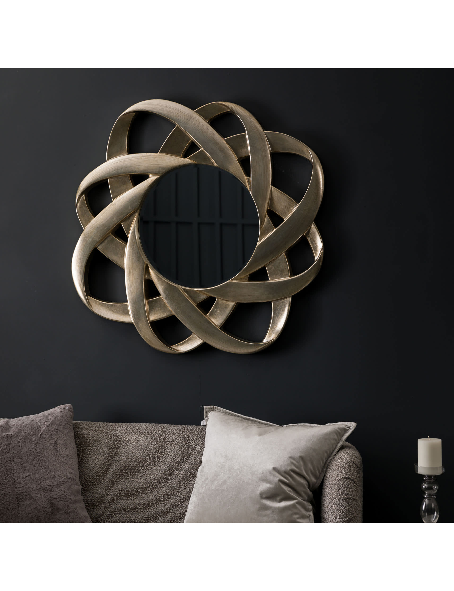 Gallery Home Constellation Extra Large Round Wall Mirror - Gold, Gold