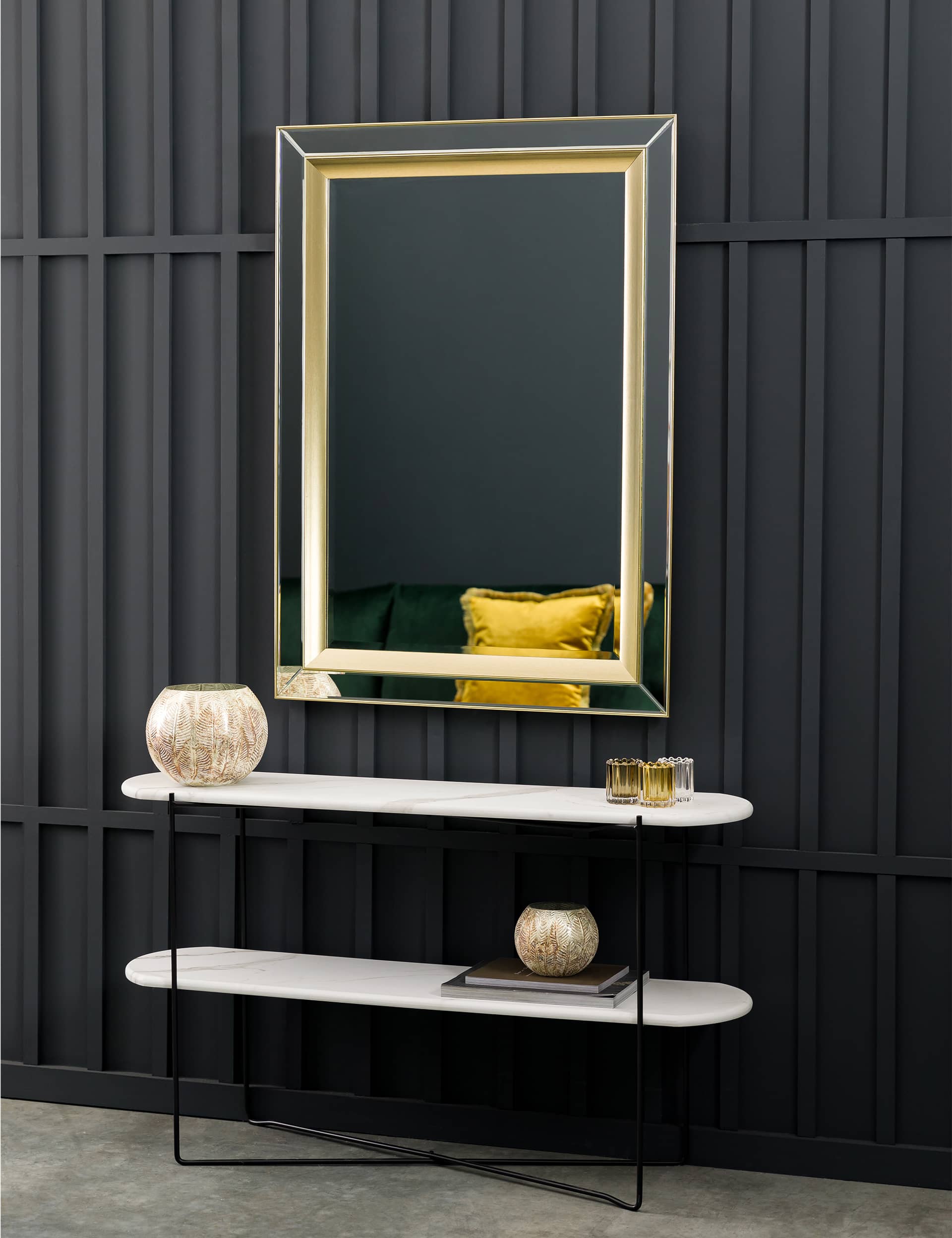 Gallery Home Phantom Extra Large Rectangular Wall Mirror - Gold, Gold