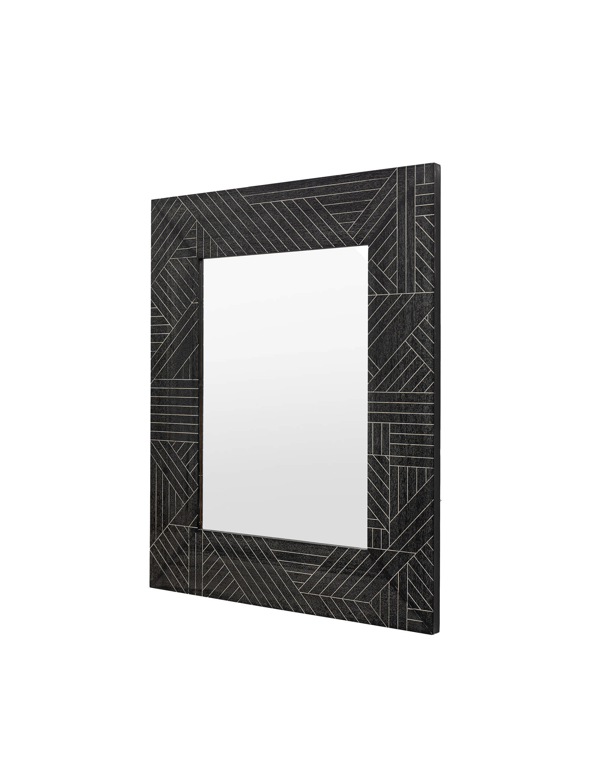 Gallery Direct Kakuda Extra Large Rectangular Wall Mirror - Black, Black