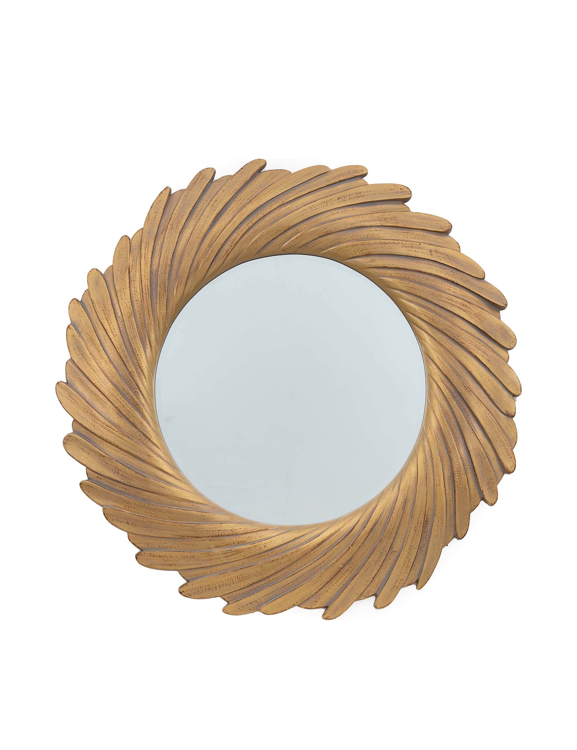 Gallery Direct Lowry Extra Large Round Wall Mirror - Gold, Gold