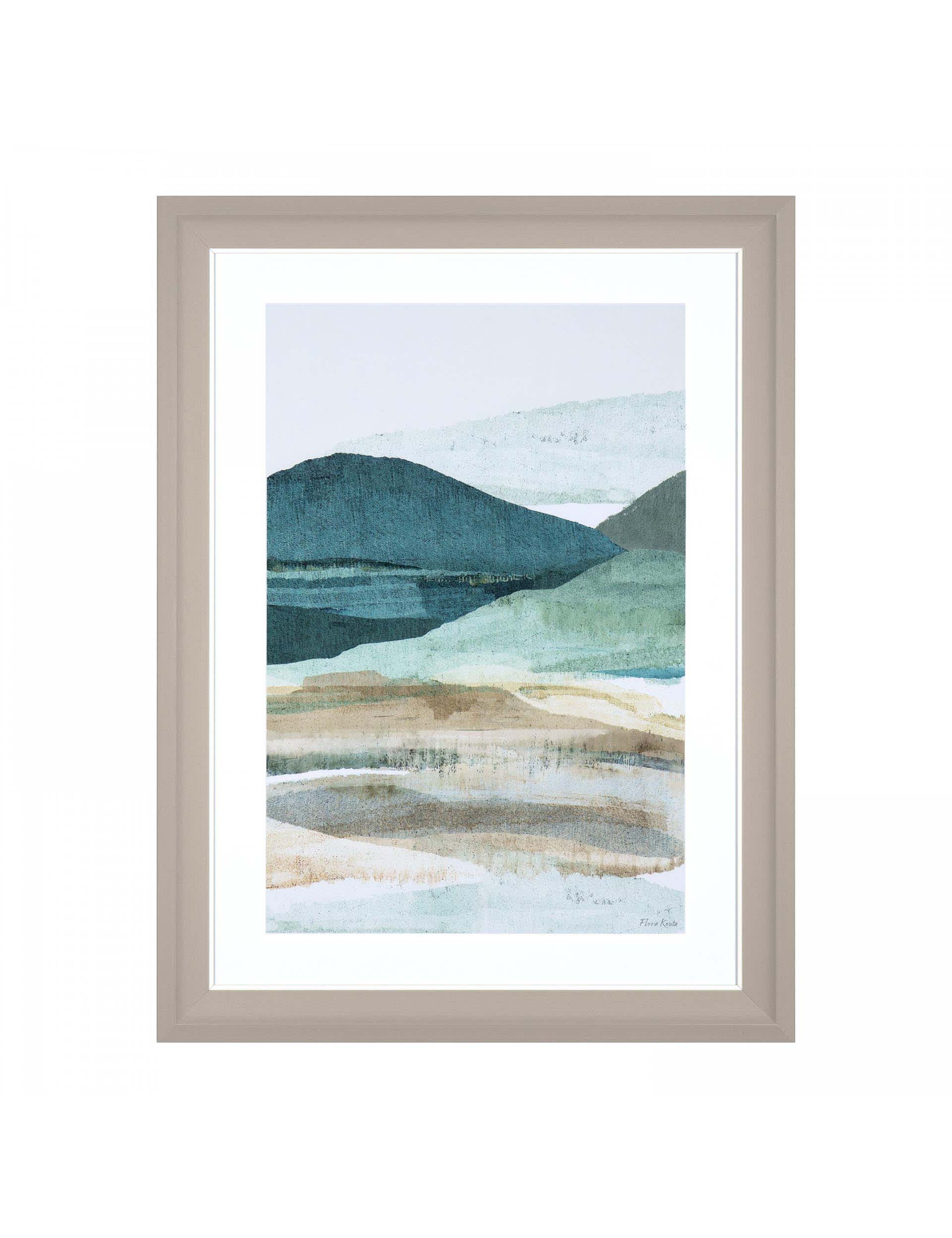 Gallery Direct Valley View Landscape Rectangle Framed Art - Blue, Blue