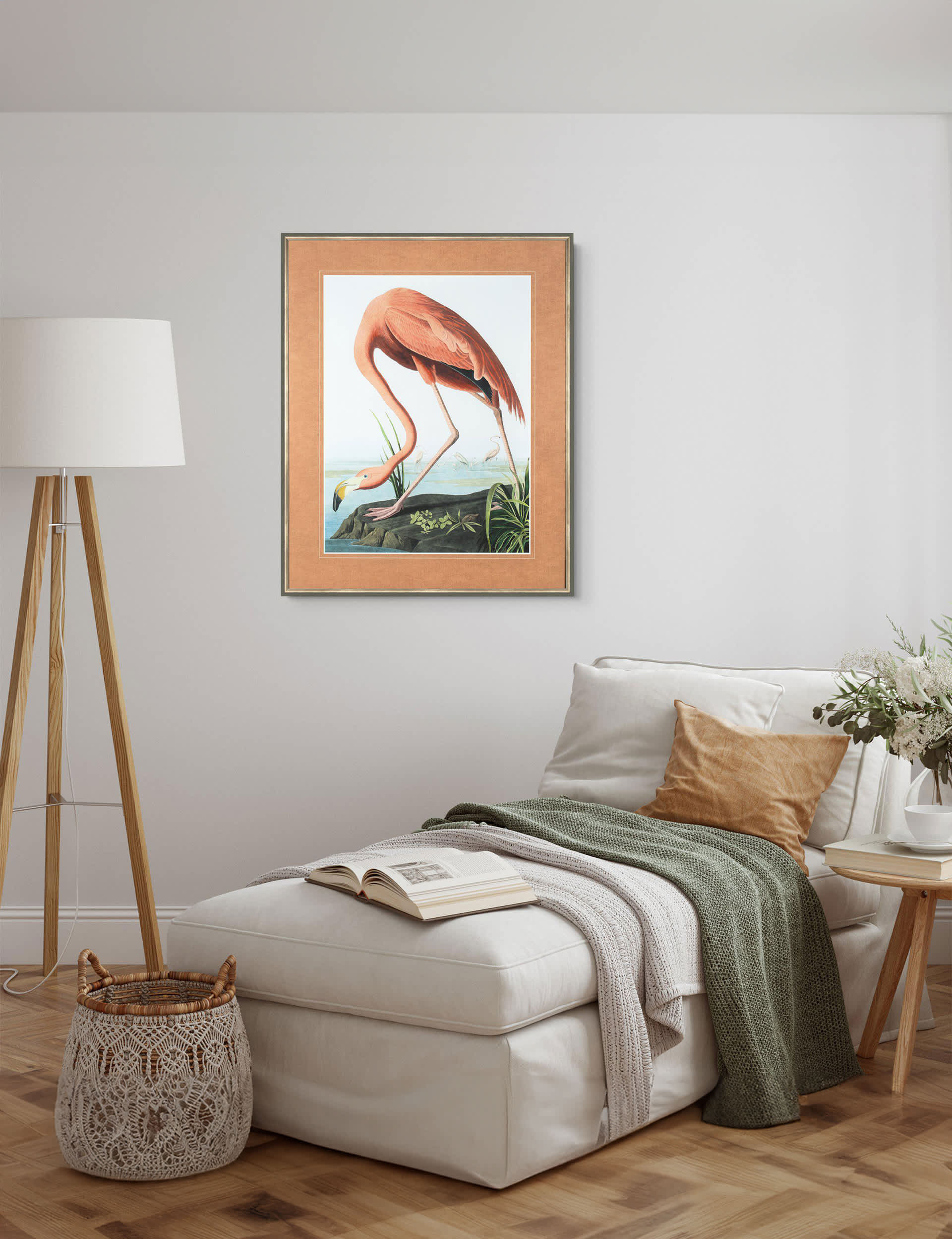 Gallery Home Flamingo Rectangle Framed Art - Orange, Orange