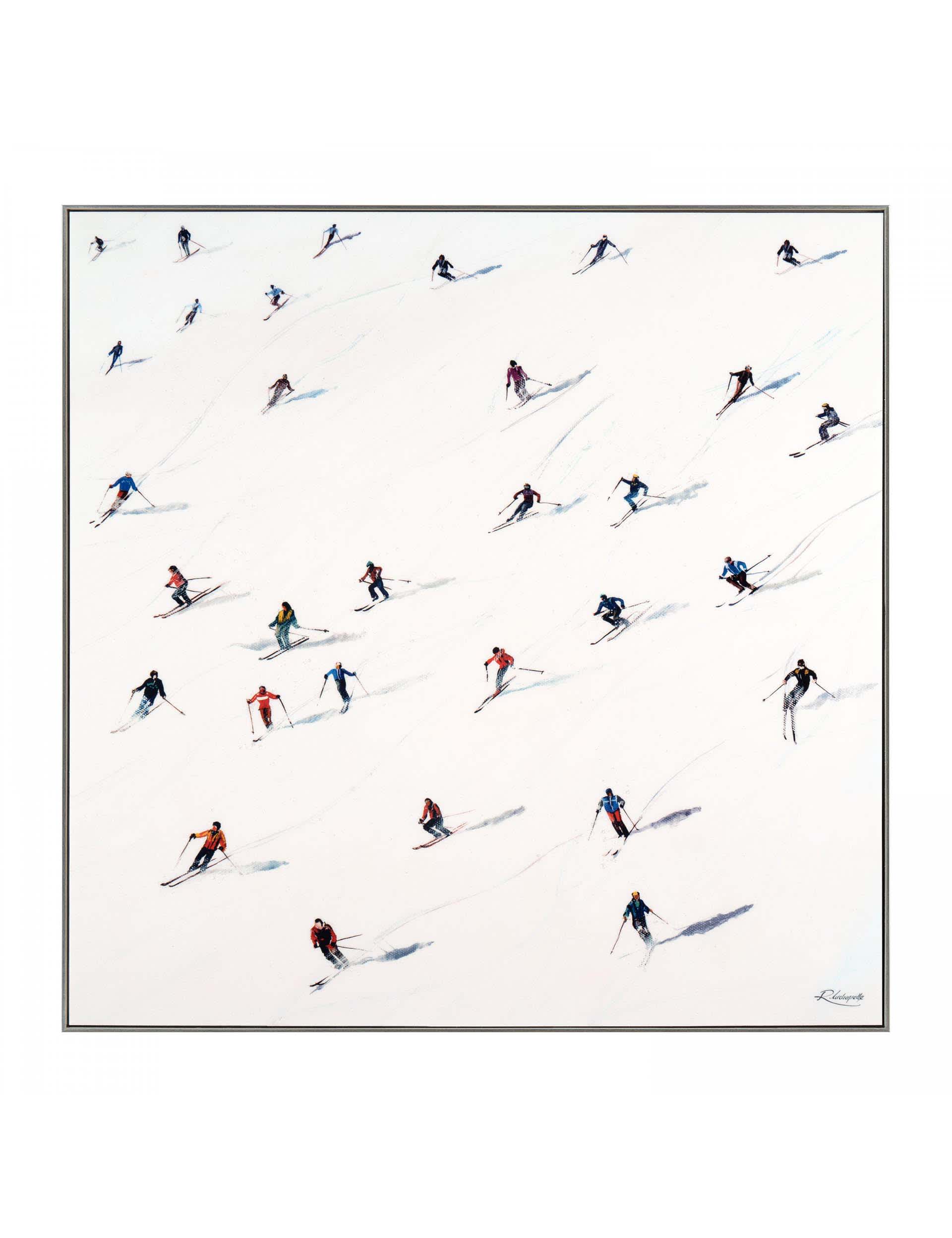 Gallery Direct Downhill Travel Square Framed Art - White, White