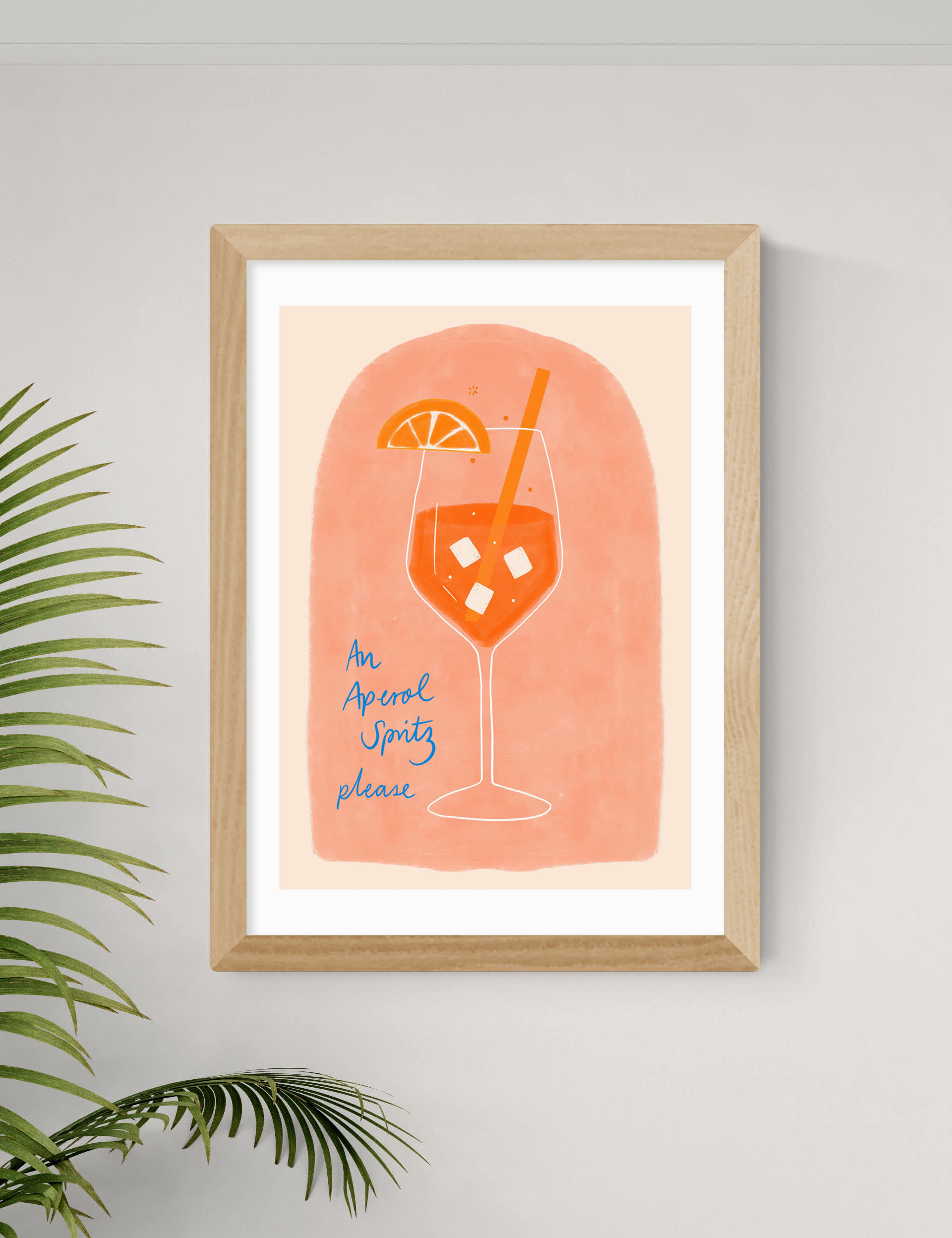 East End Prints Aperol Framed Art - A2 - Natural, Natural,White,Black