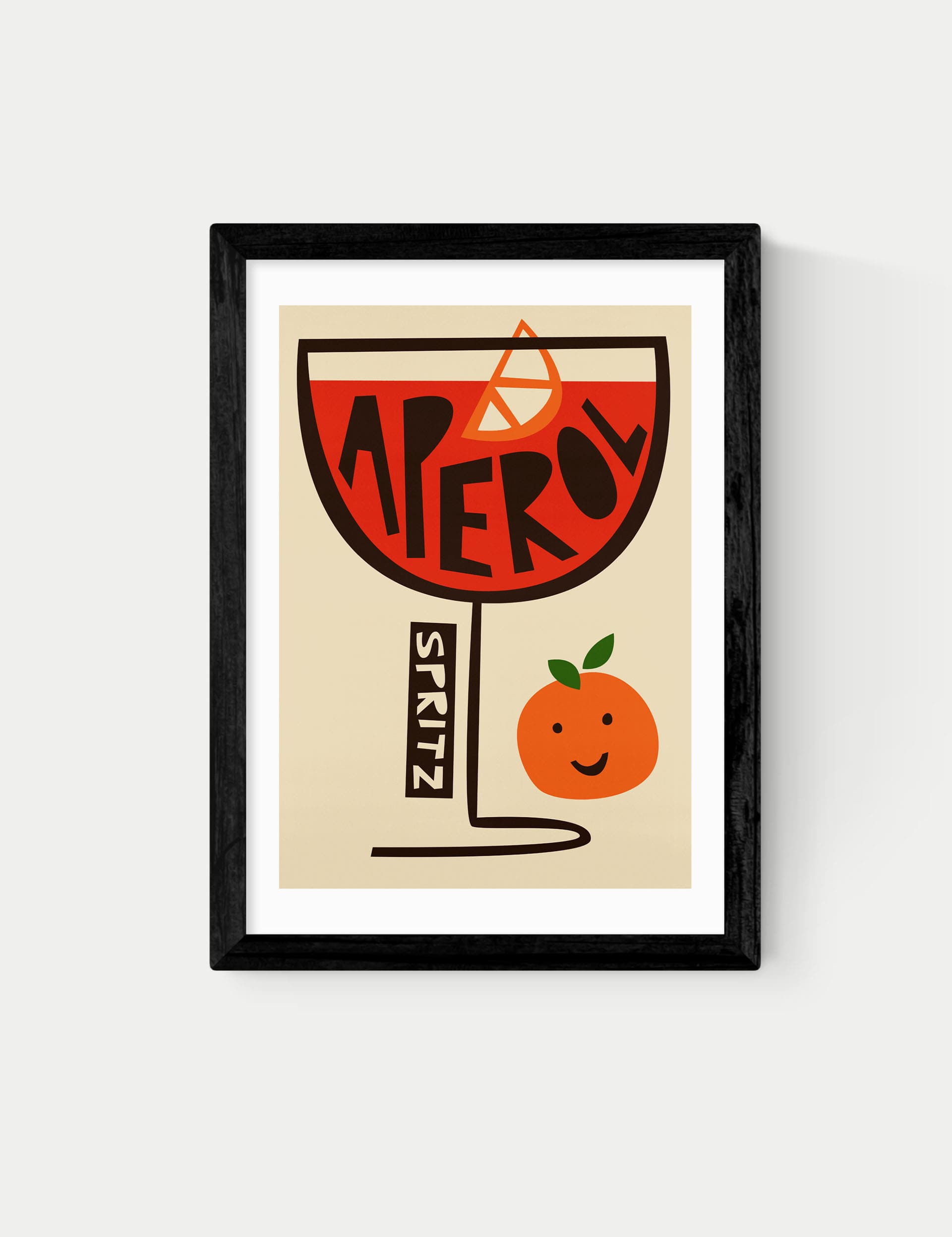 East End Prints Aperol Spritz Framed Art - A1 - Black, Black,White,Natural