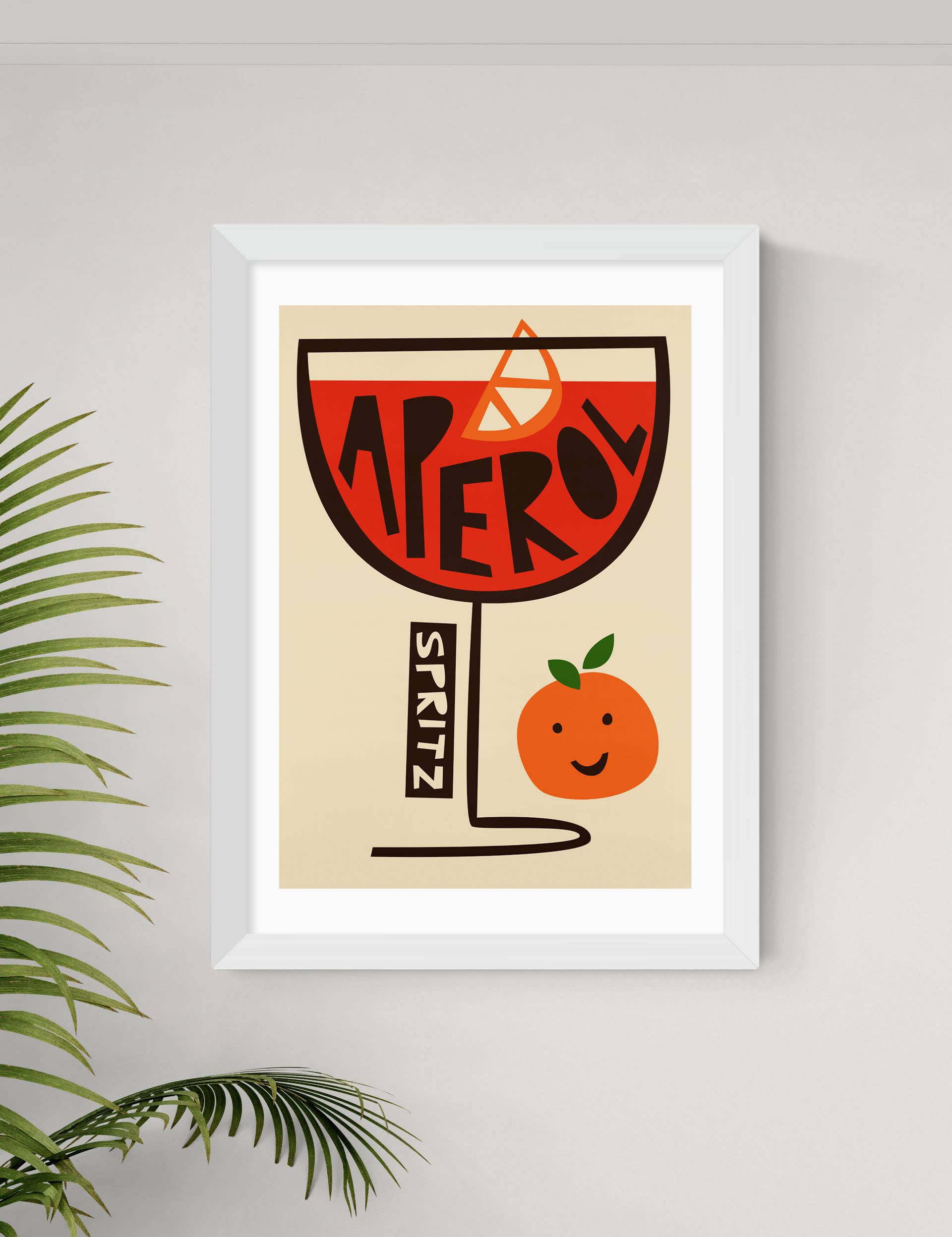 East End Prints Aperol Spritz Framed Art - A3 - White, Natural,Black,White