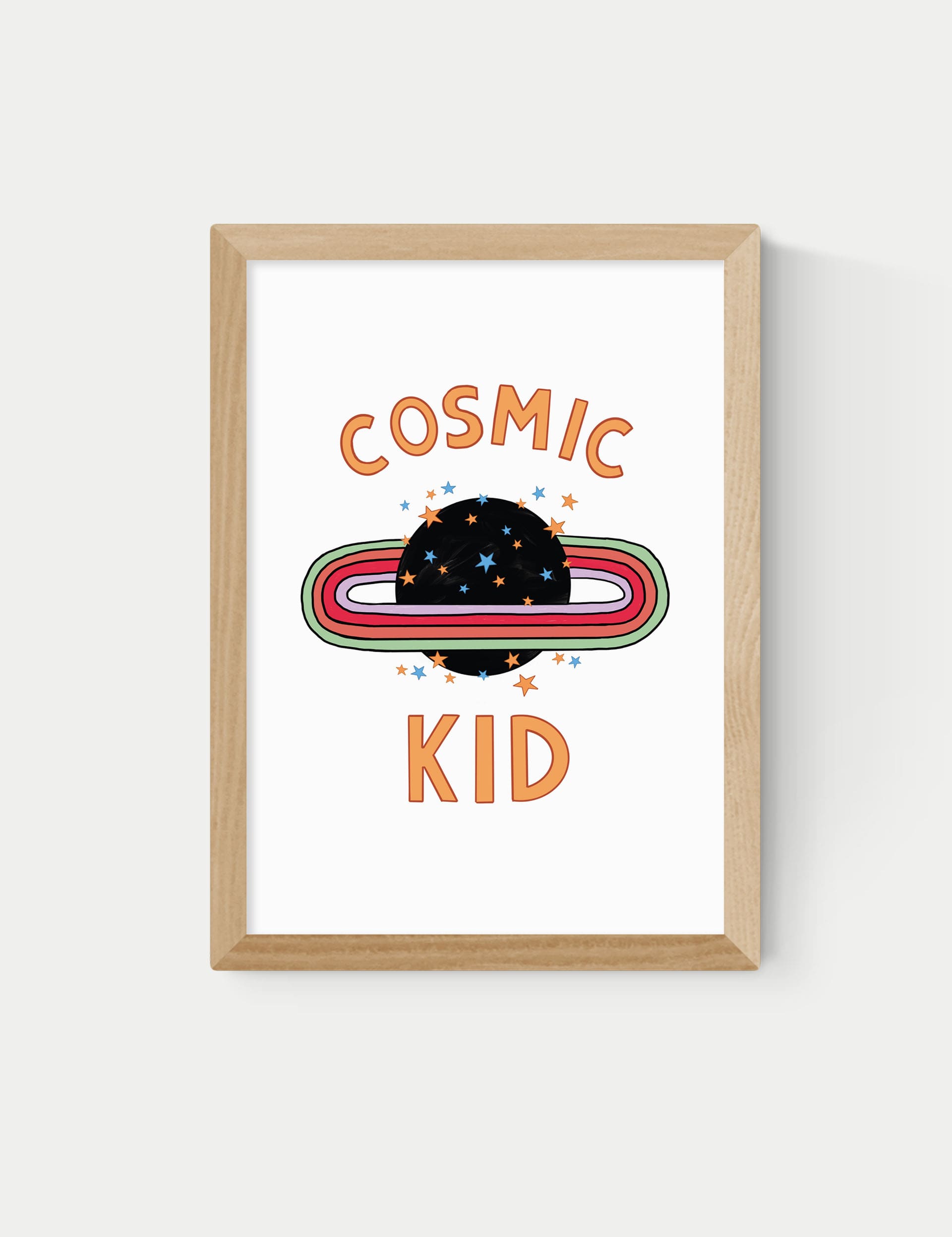 East End Prints Cosmic Kids Framed Art - A1 - Natural, Natural,White,Black