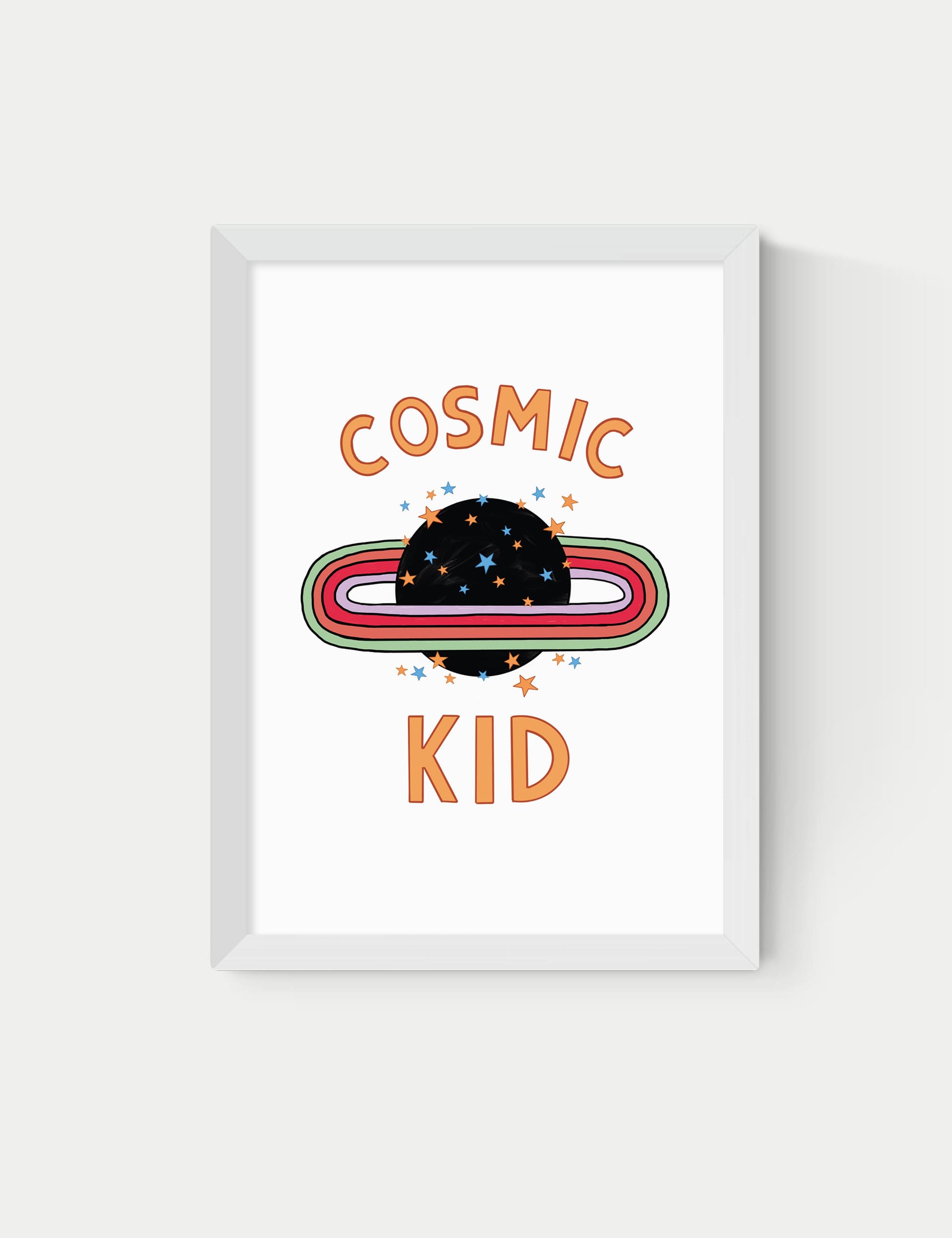 East End Prints Cosmic Kids Framed Art - A2 - White, White,Natural,Black