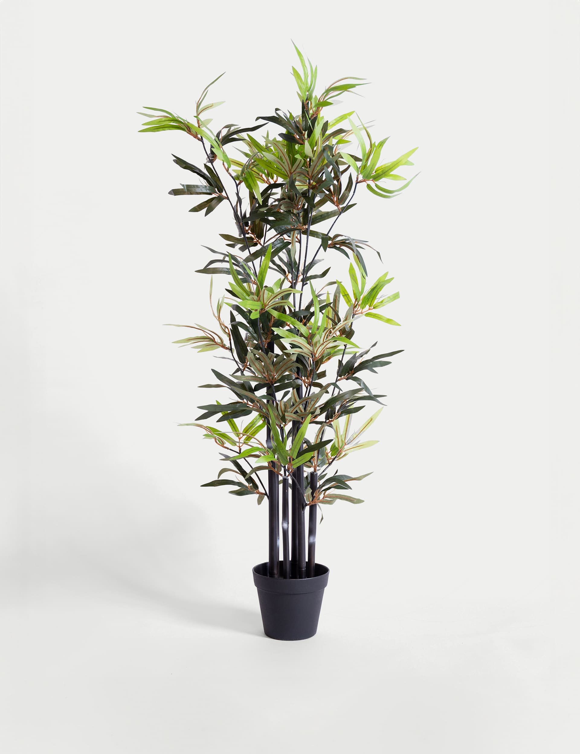 Blooming Artificial 4ft Artificial Black Stem Bamboo in Pot - Green, Green