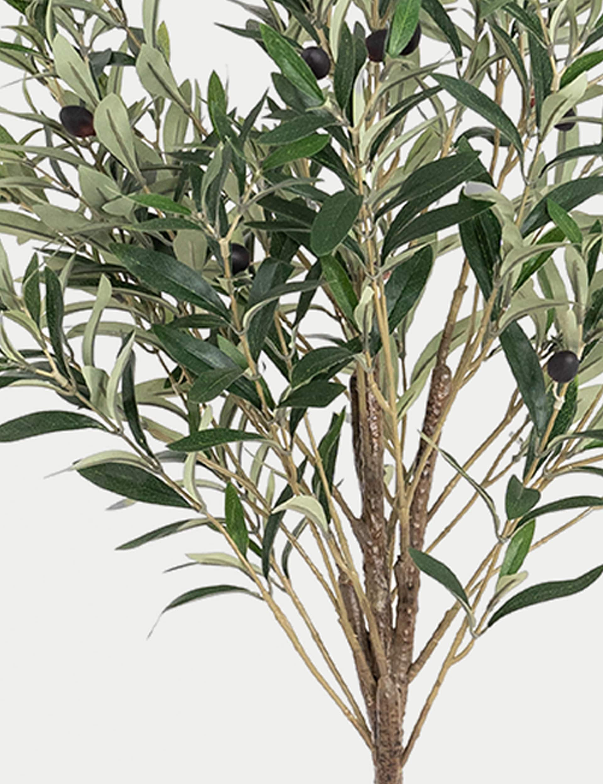 Blooming Artificial 4.5ft Artificial Mediterranean Olive Tree - Green, Green