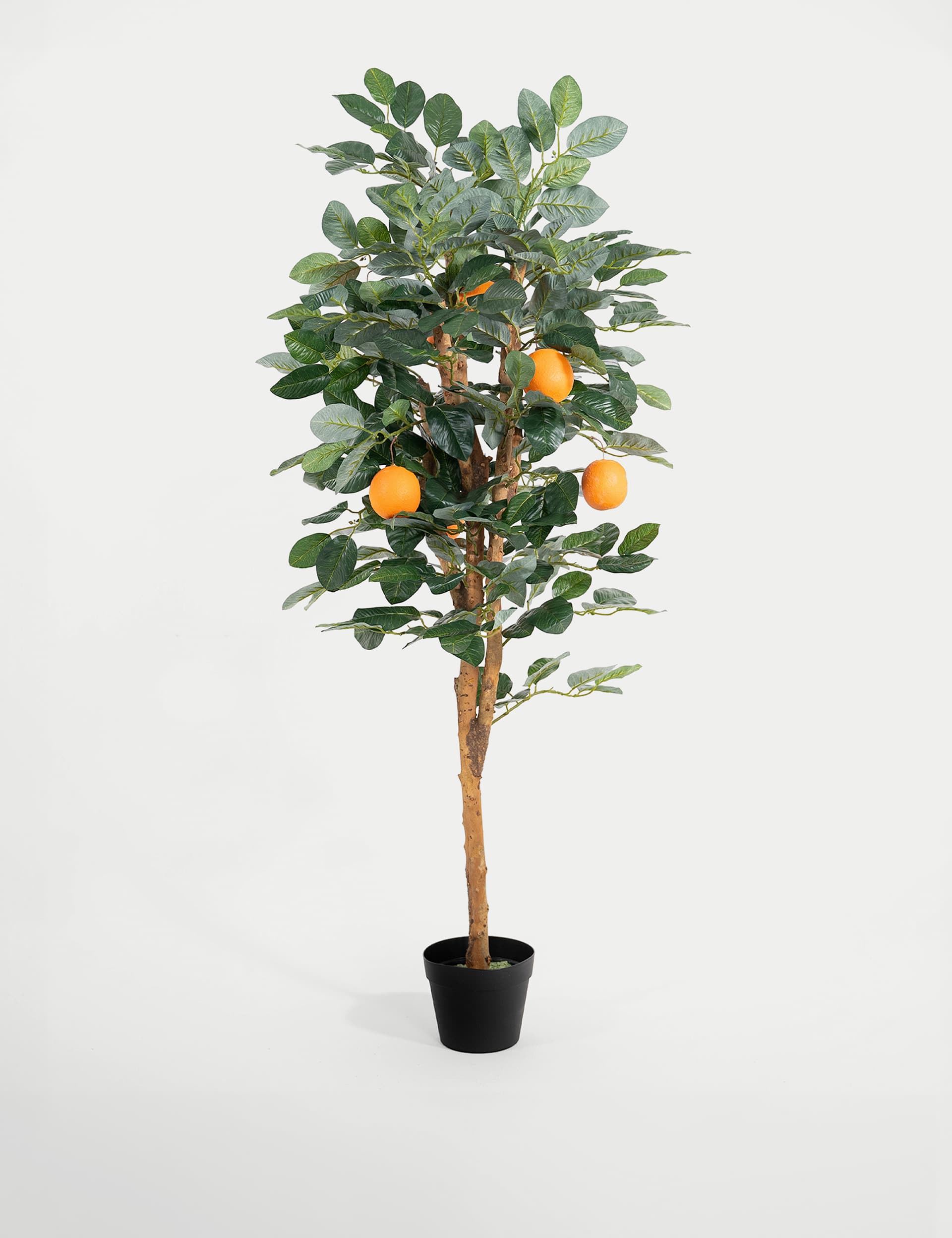 Blooming Artificial 5ft Artificial Orange Tree in Pot - Green, Green