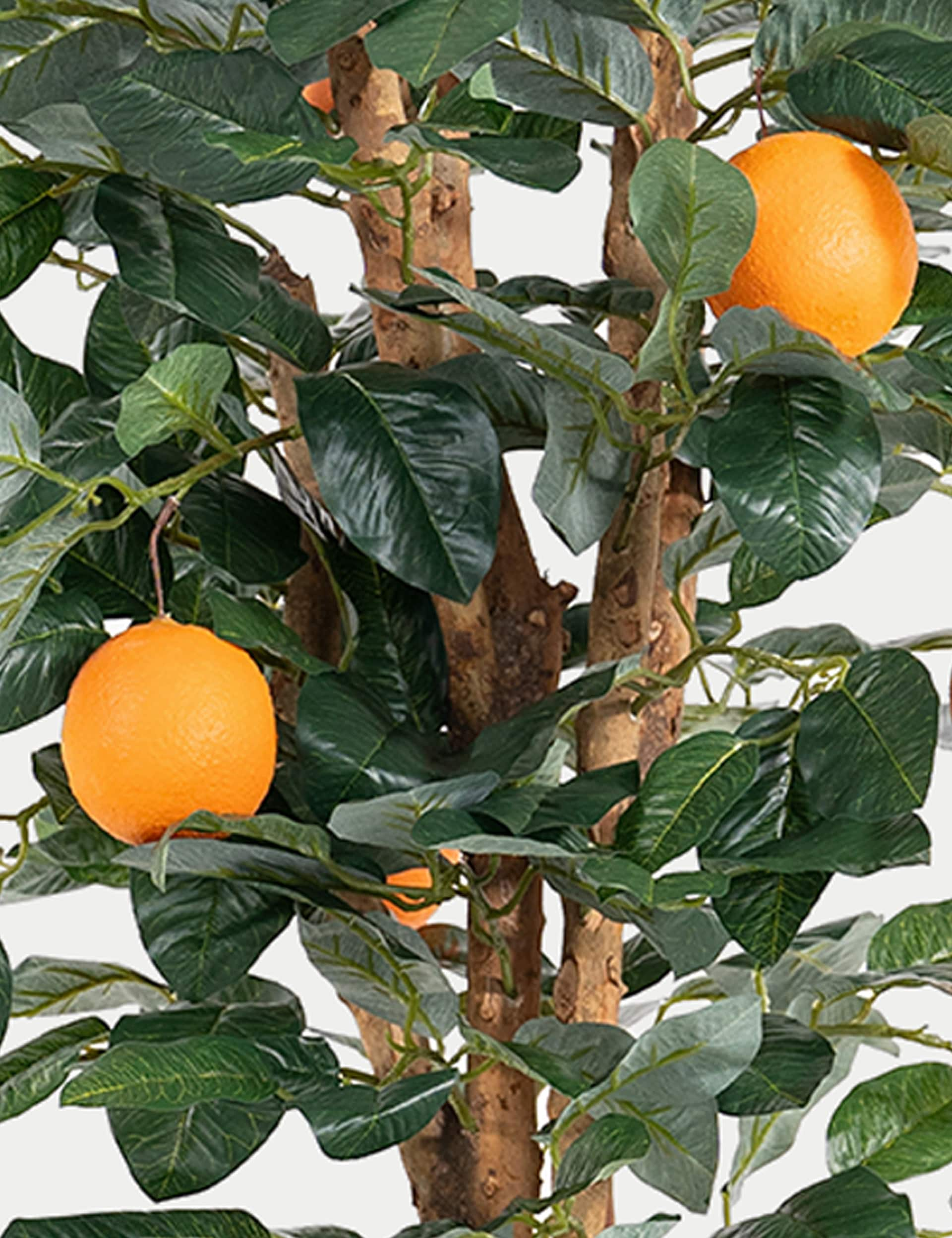 Blooming Artificial 5ft Artificial Orange Tree in Pot - Green, Green