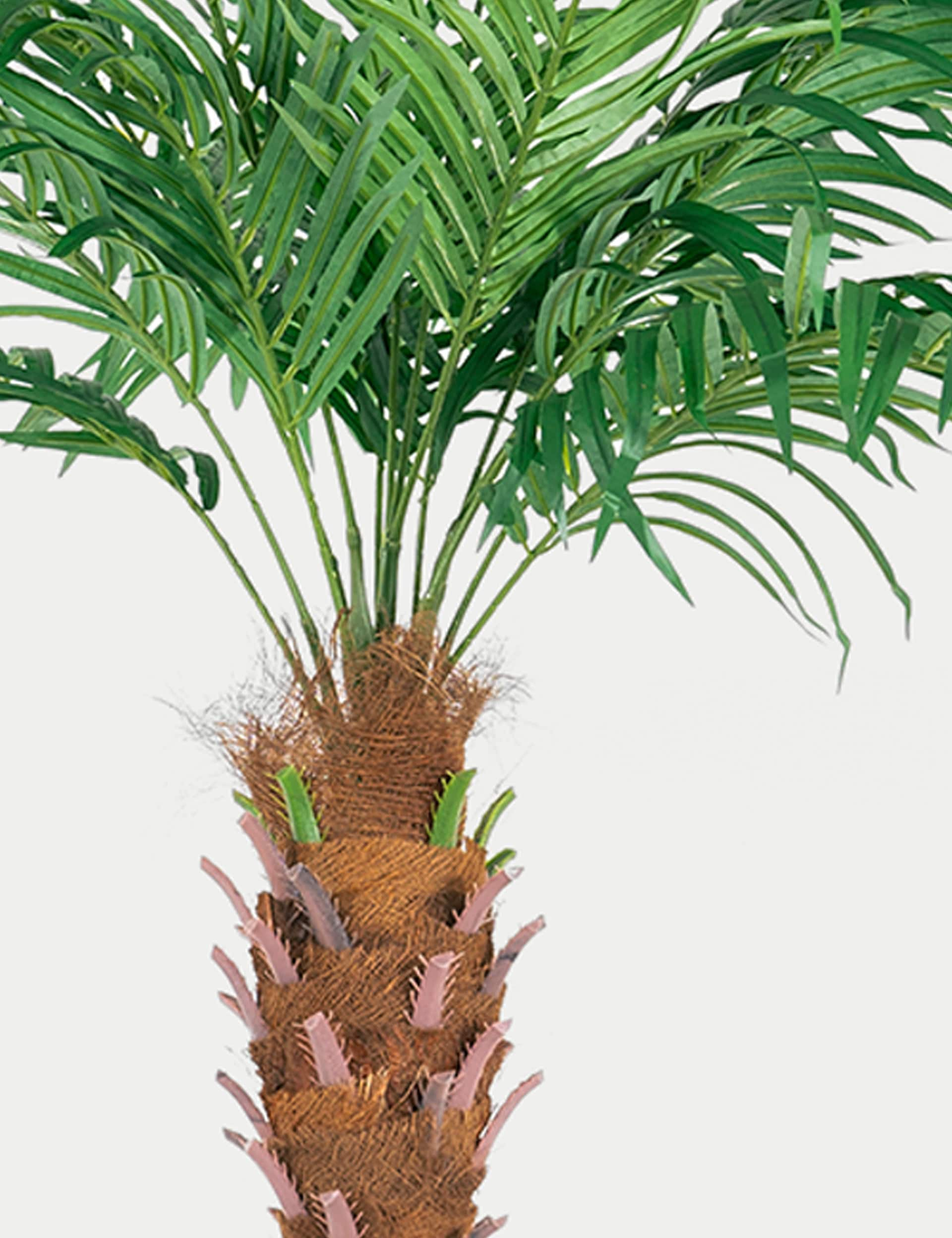 Blooming Artificial 8ft Artificial Phoenix Palm Tree in Pot - Green, Green