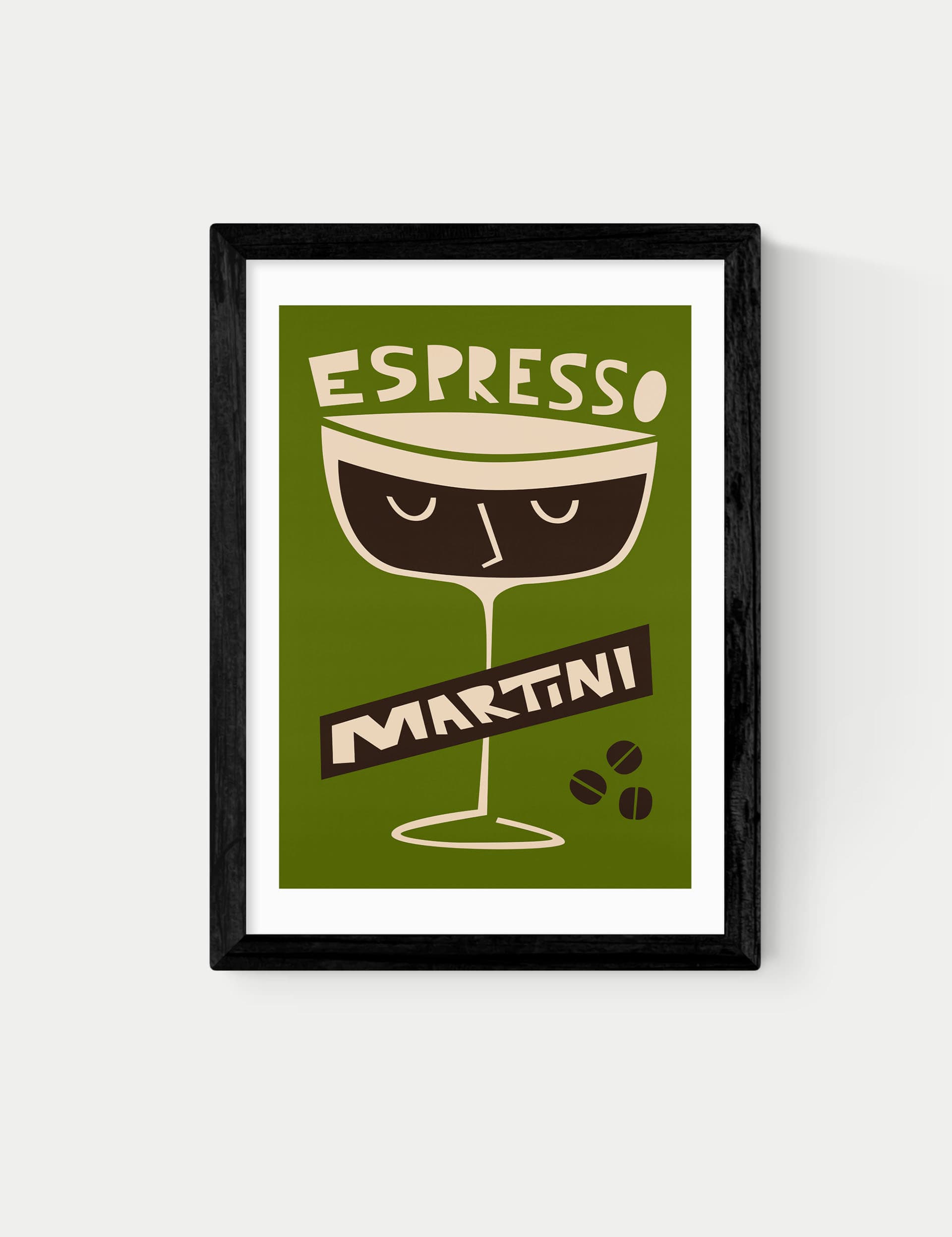 East End Prints Espresso Martini Framed Art - A3 - Black, Black,Natural,White